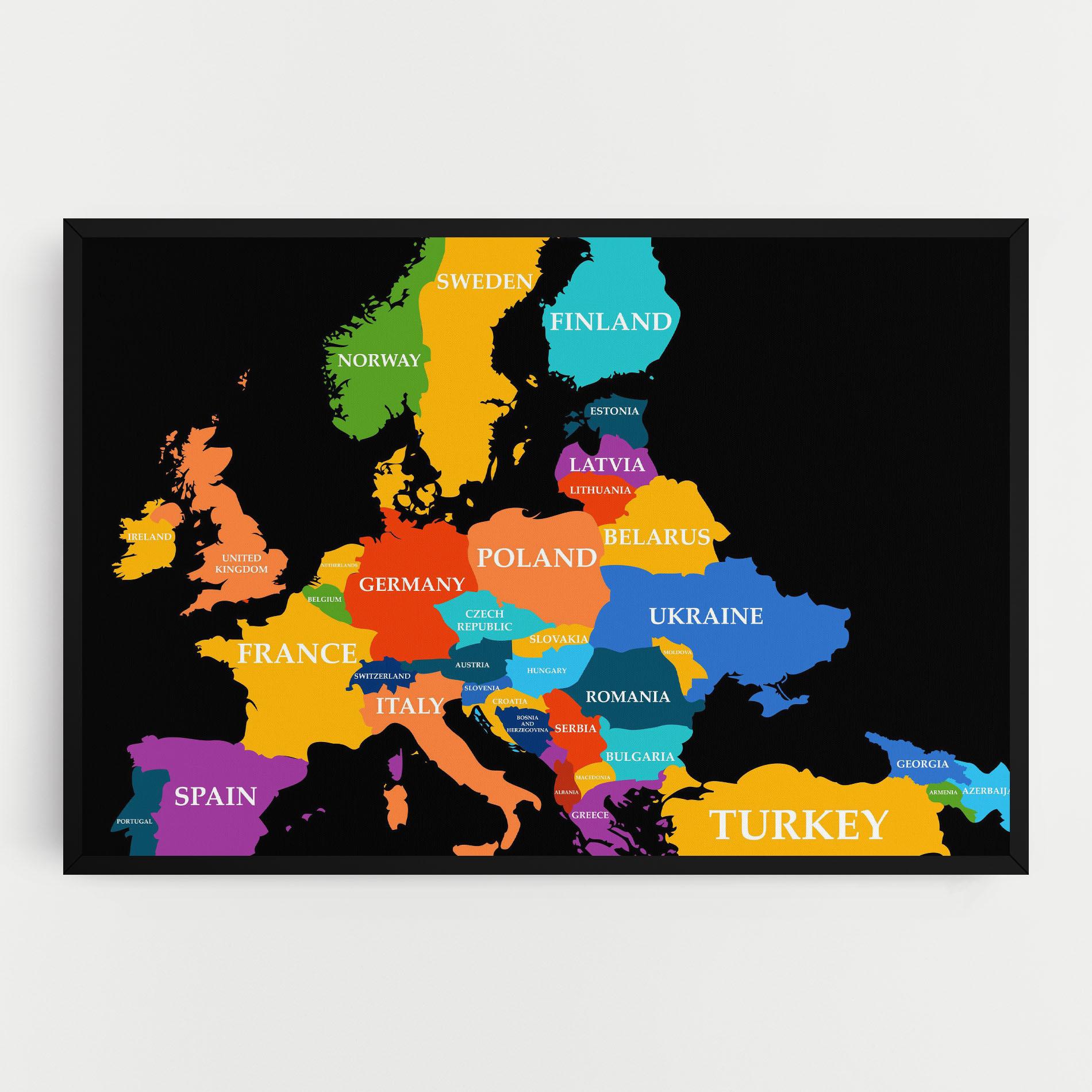 Leinwandbild Europe Map Art mockup 0