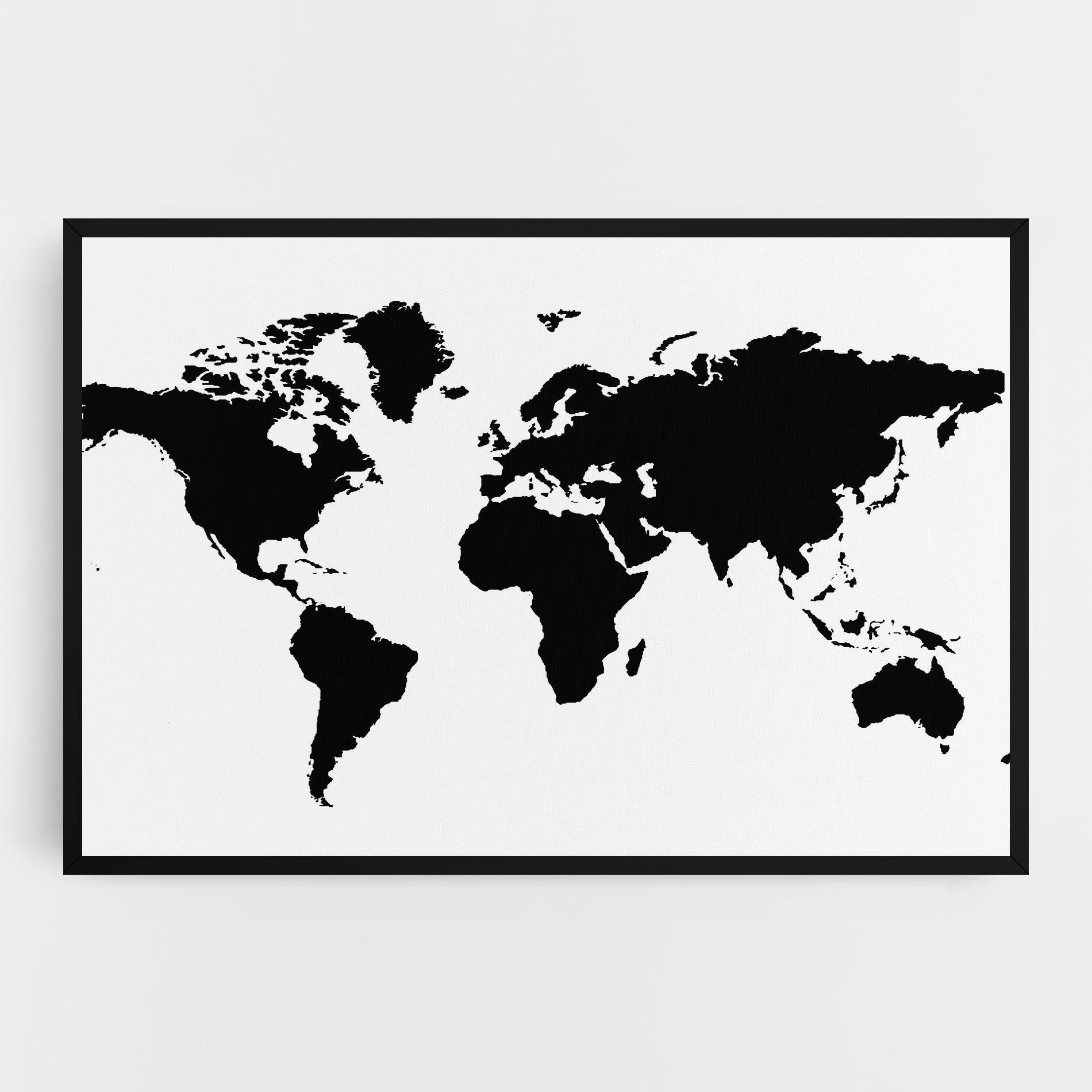 Leinwandbild Global Black Map mockup 0
