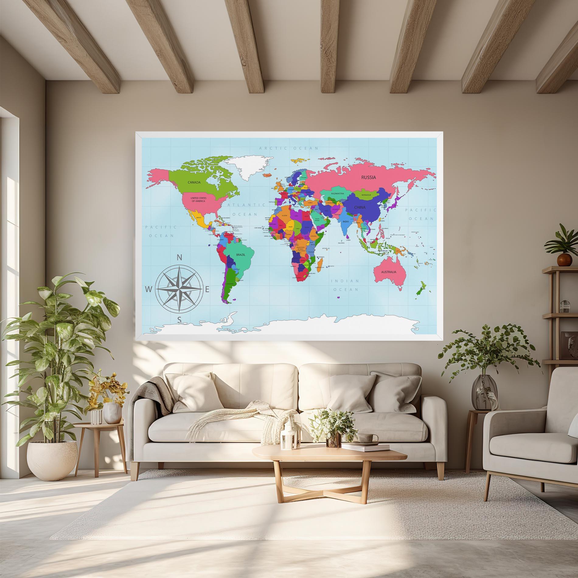 Leinwandbild Colorful Continents mockup 6