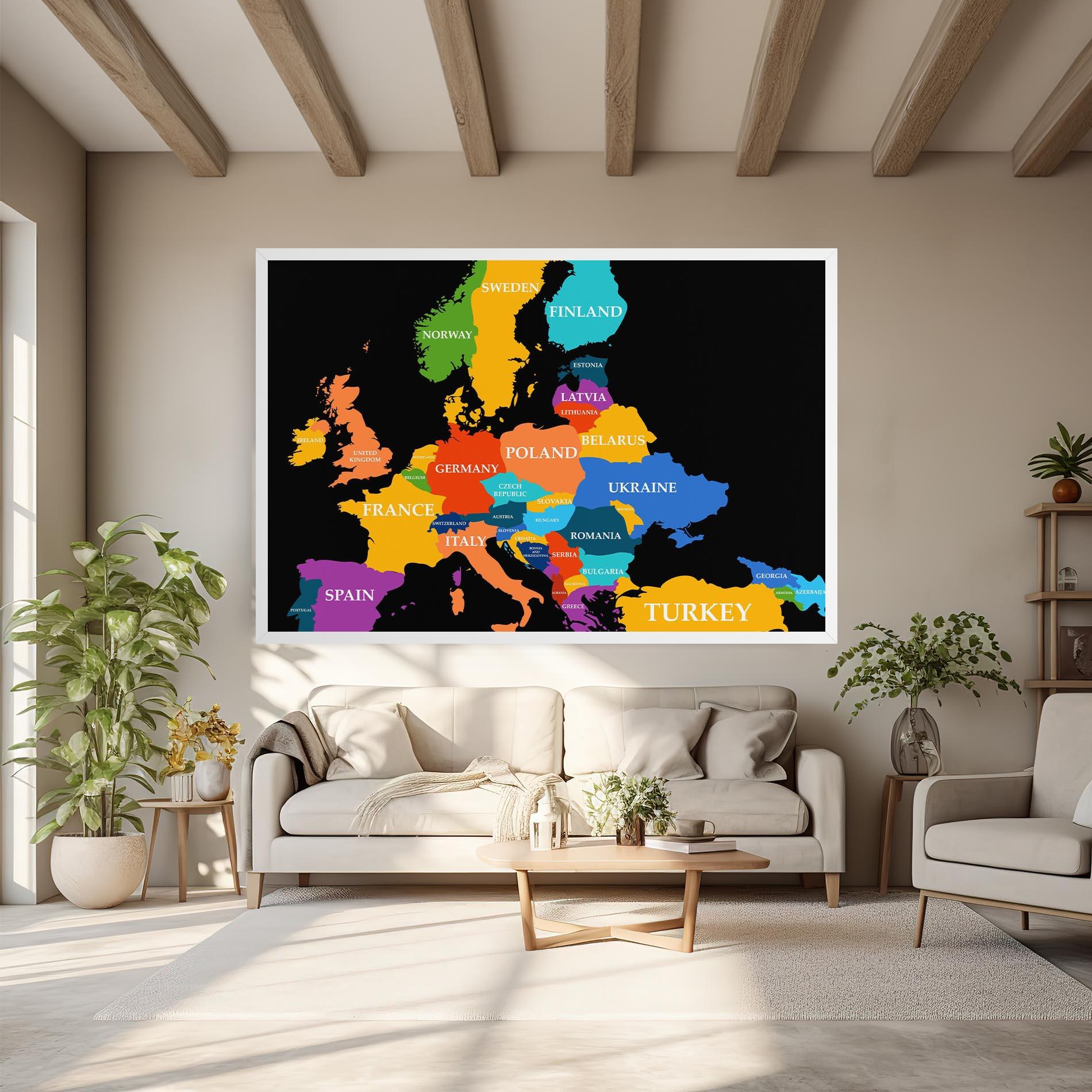 Leinwandbild Europe Map Art mockup 6