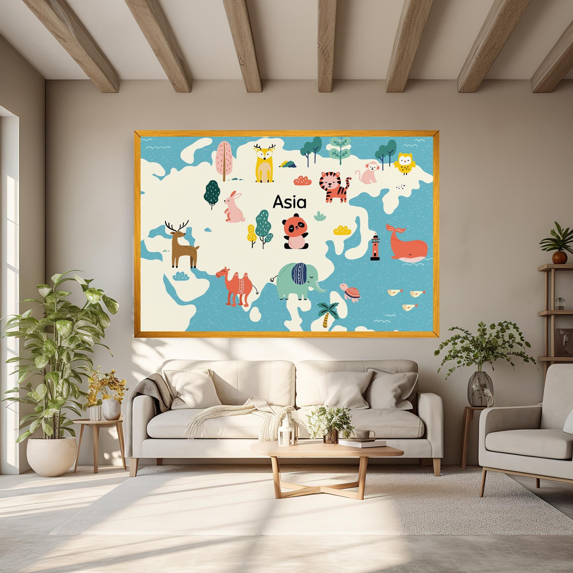 Leinwandbild Asia Cute Map mockup 6