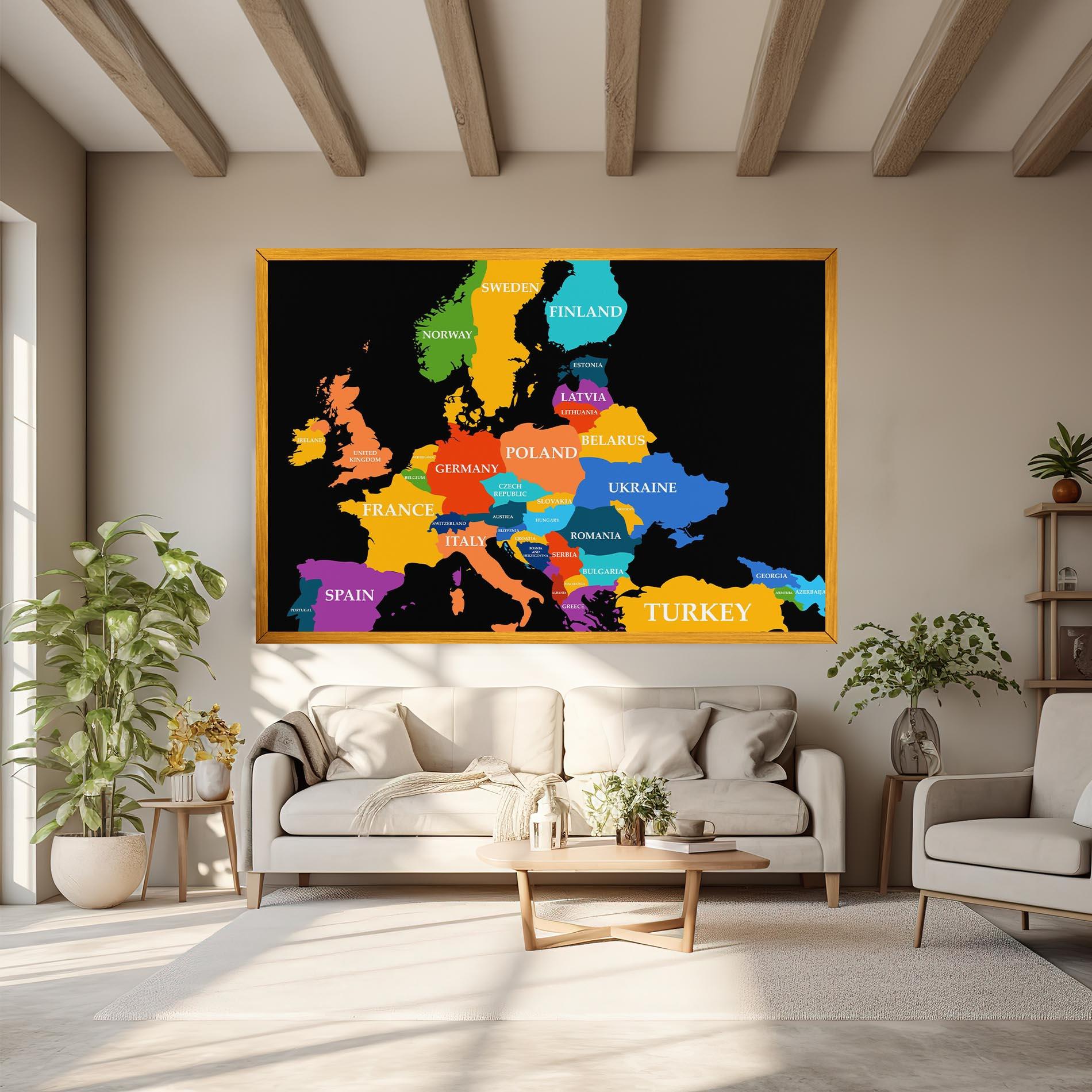 Leinwandbild Europe Map Art mockup 6