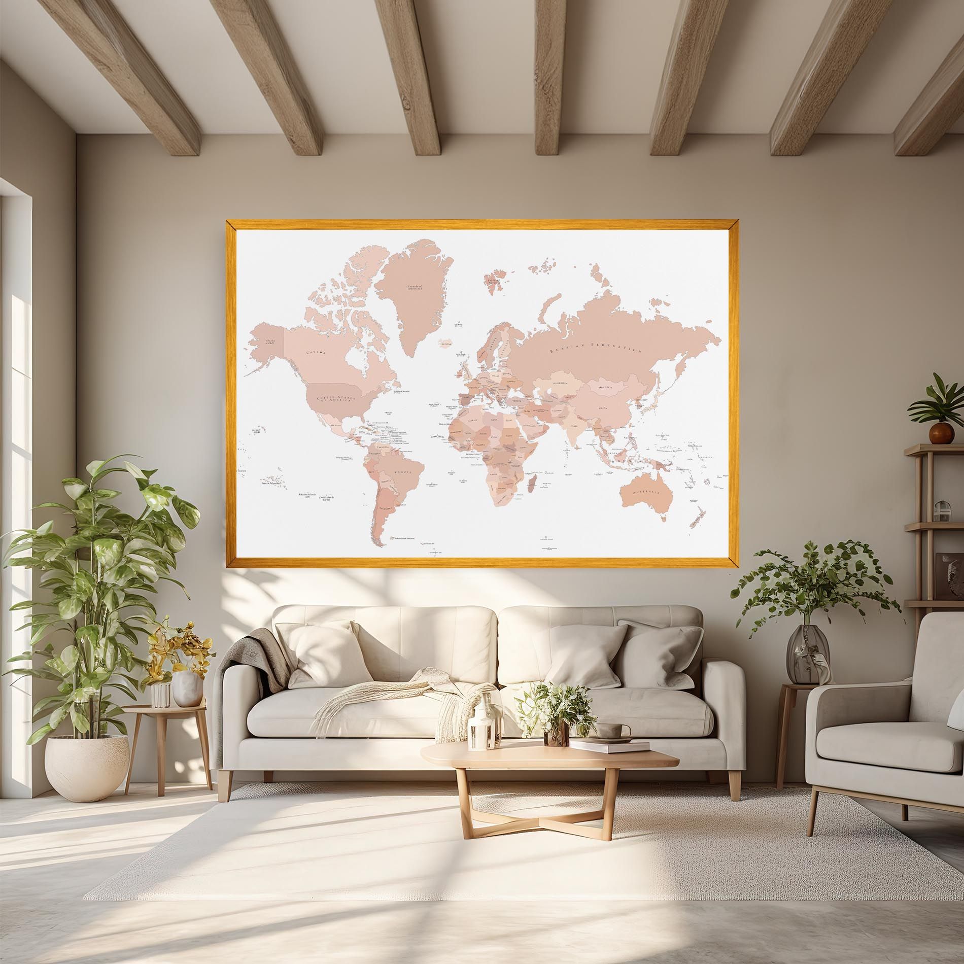 Pink World Map mockup 6