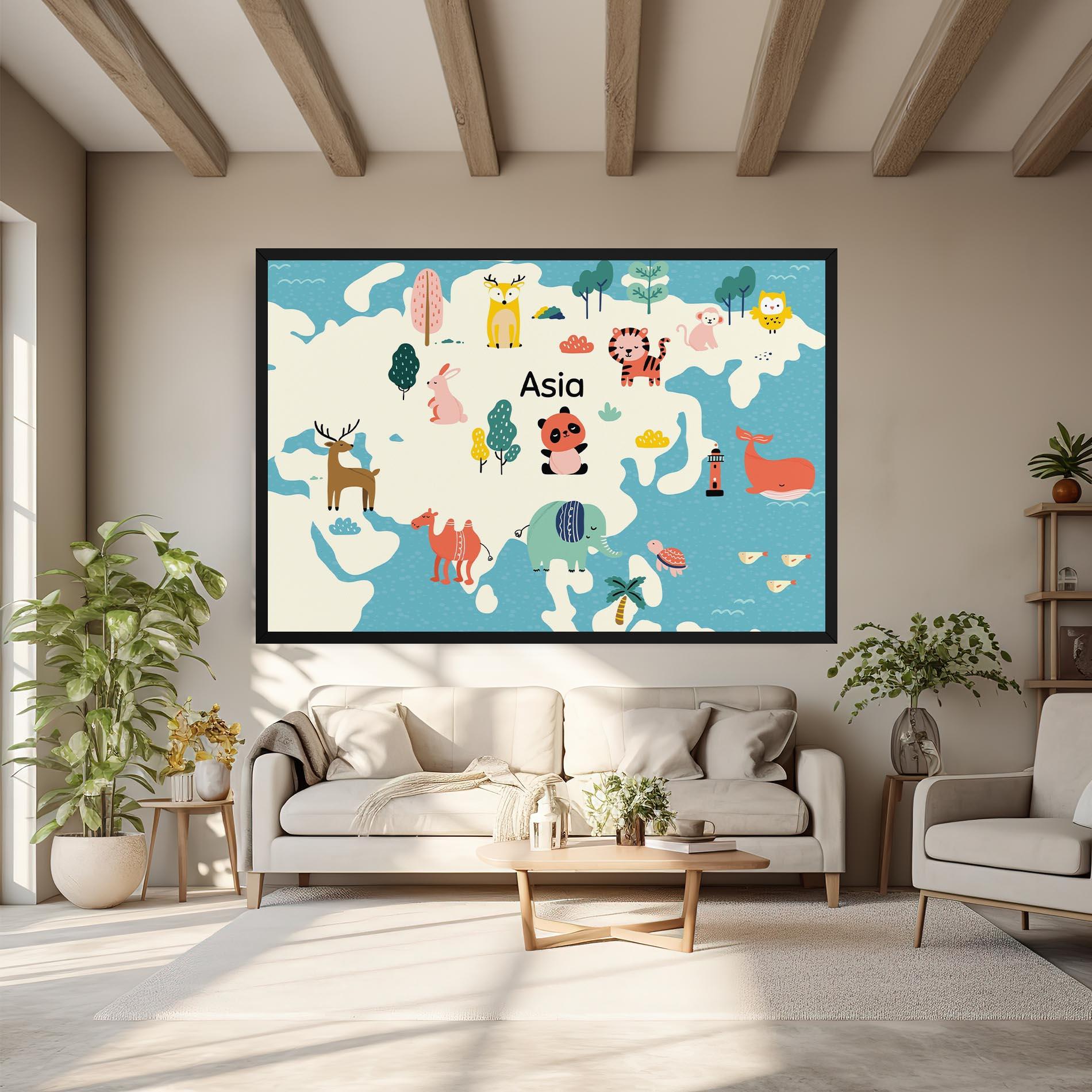 Leinwandbild Asia Cute Map mockup 6