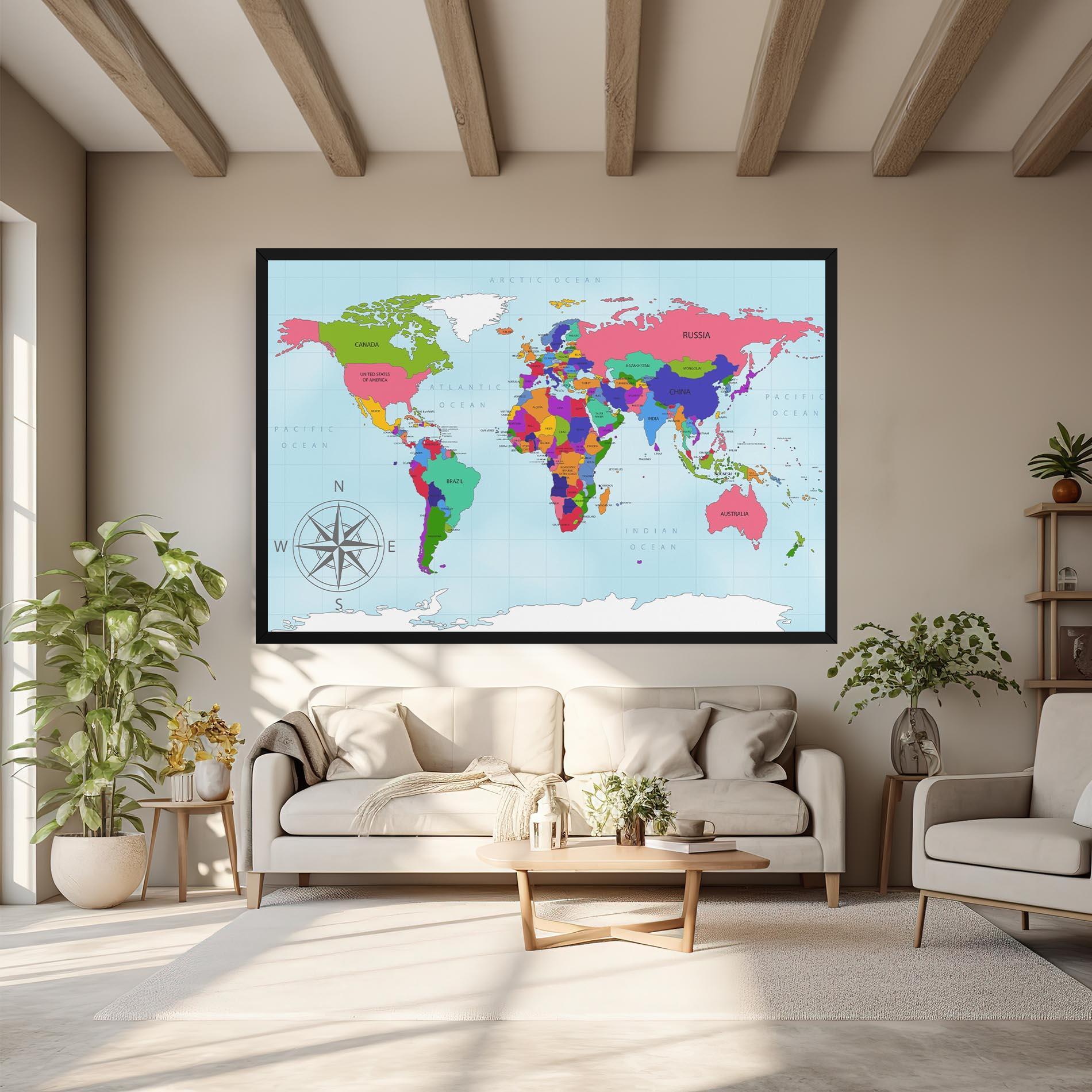 Leinwandbild Colorful Continents mockup 6