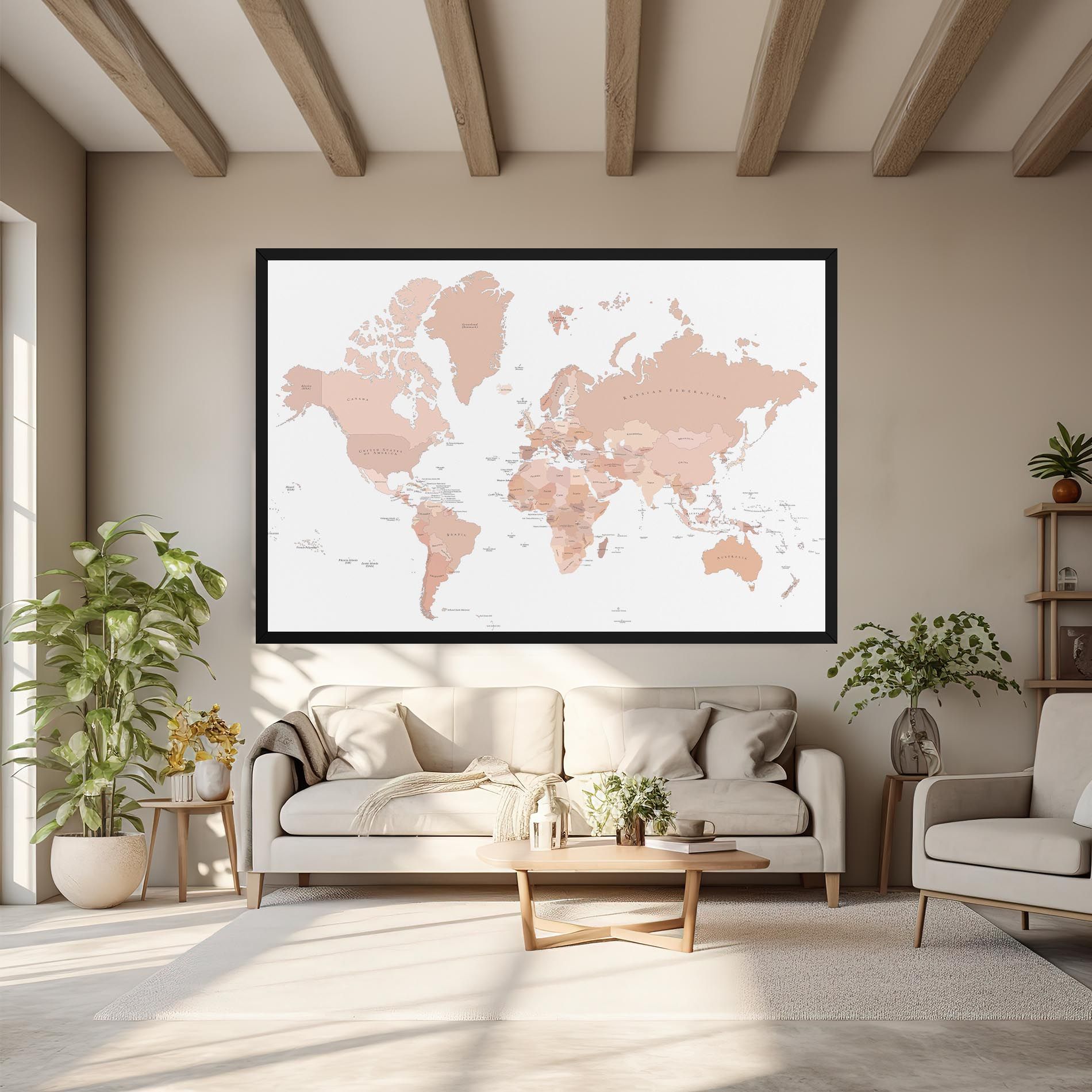 Pink World Map mockup 6