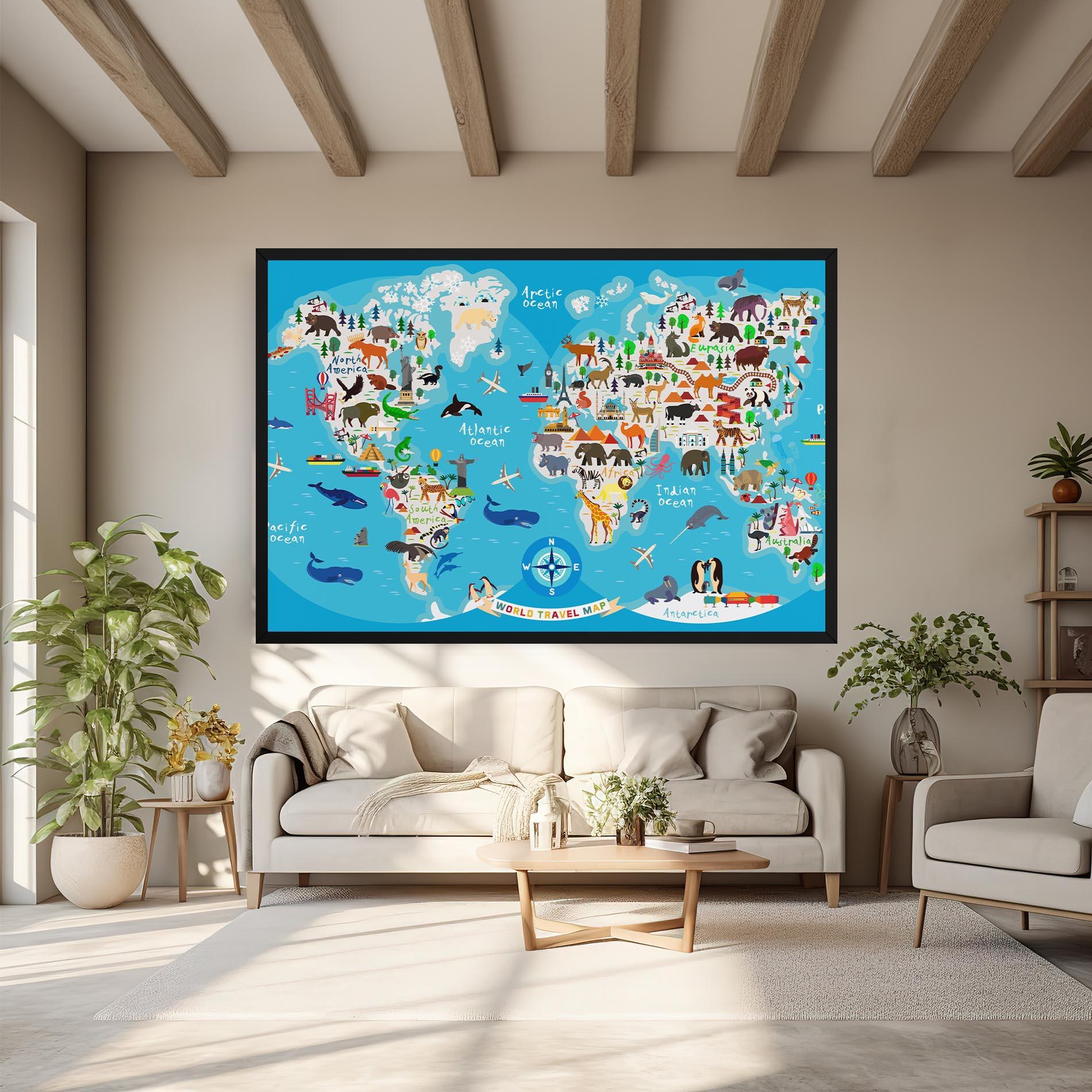 Leinwandbild Travel Map mockup 6