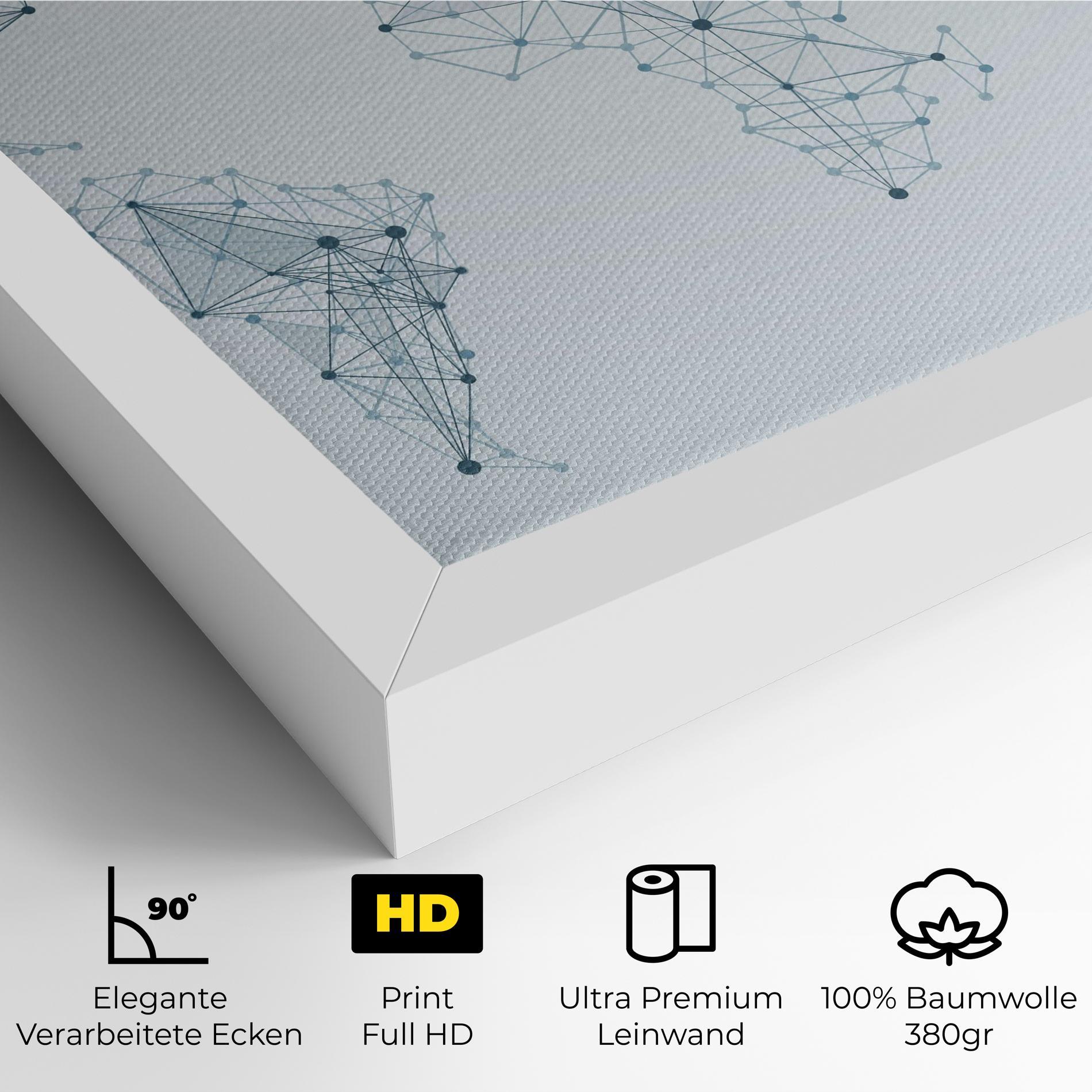 Leinwandbild Blue Line Map mockup 4
