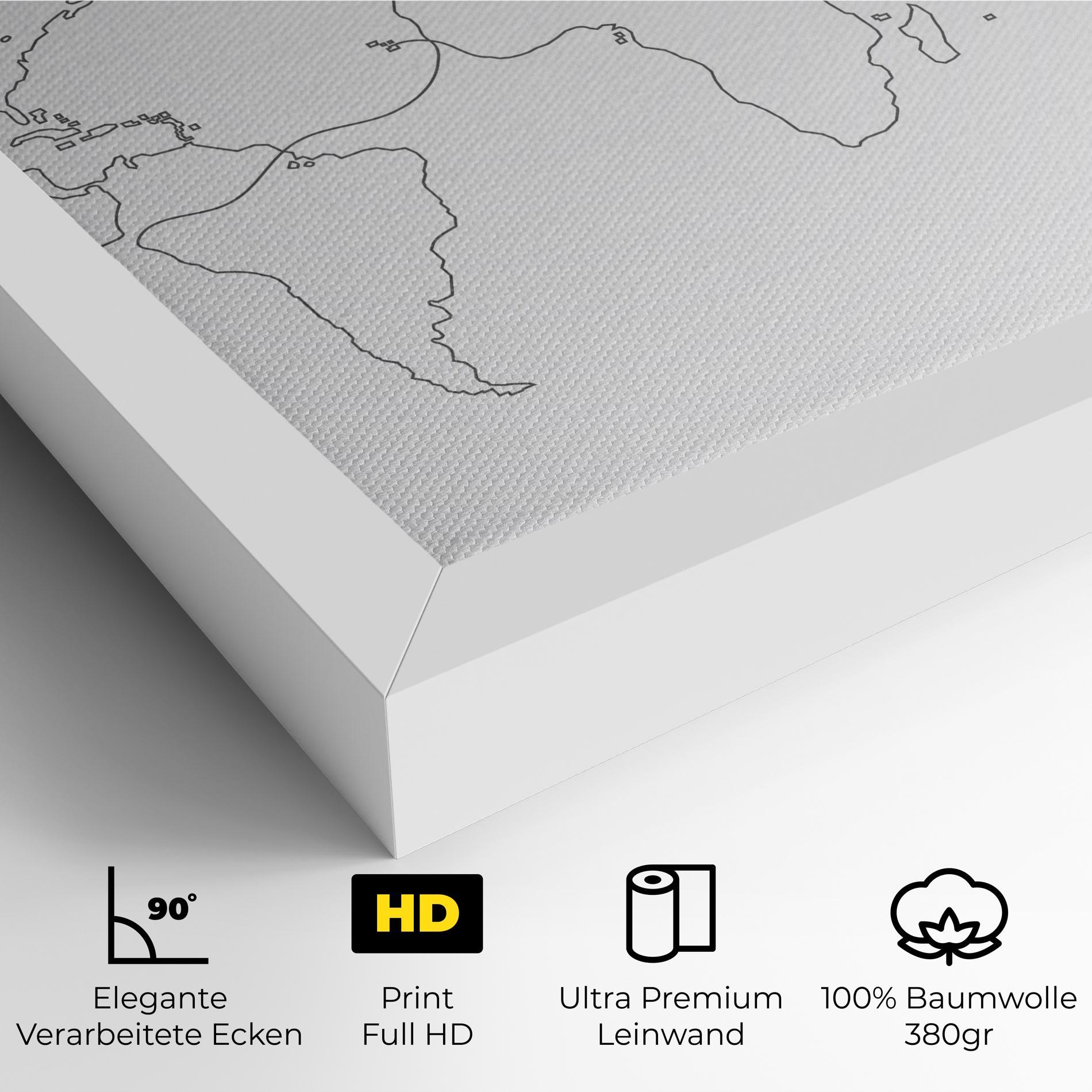 Leinwandbild Continuous Line Map mockup 4