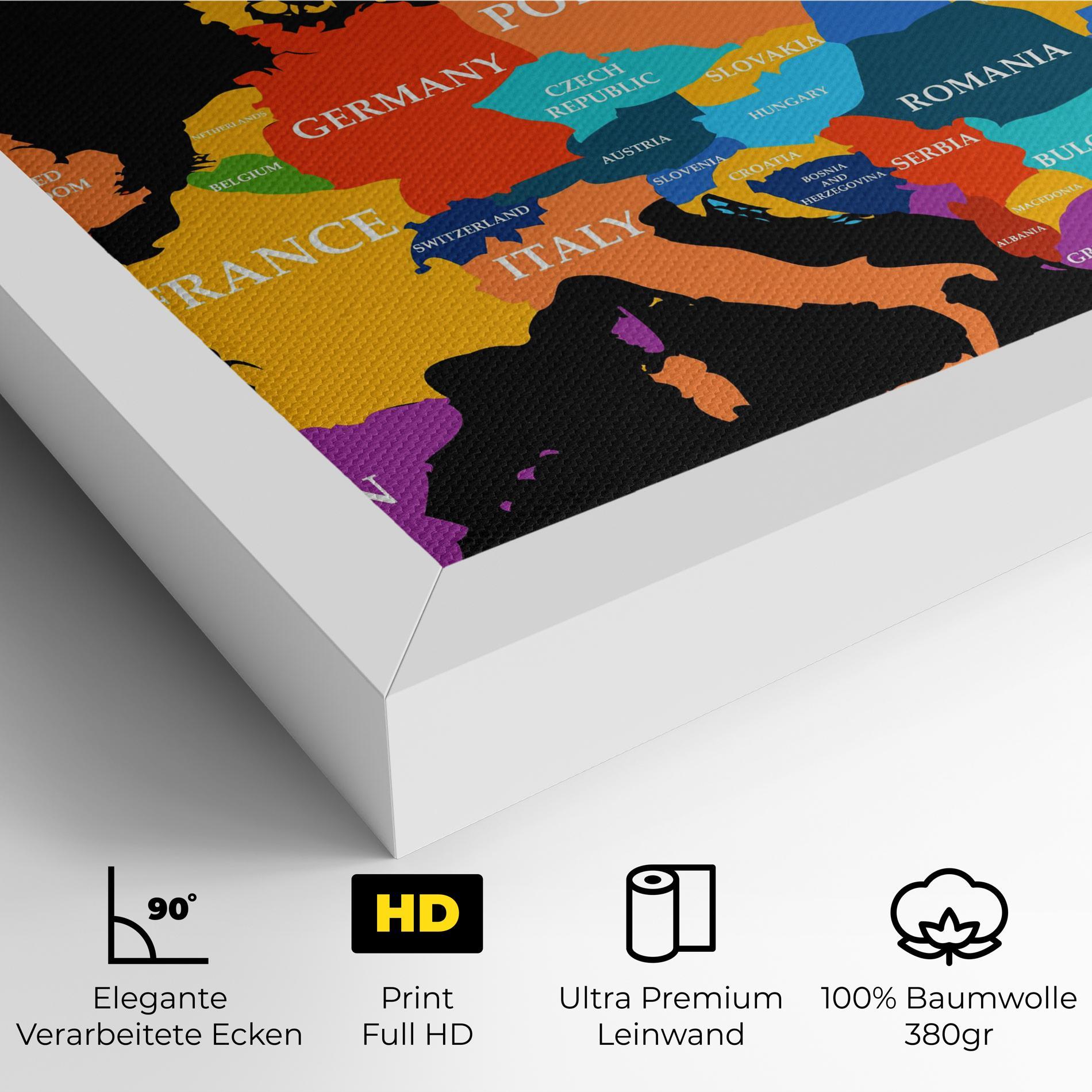Leinwandbild Europe Map Art mockup 4