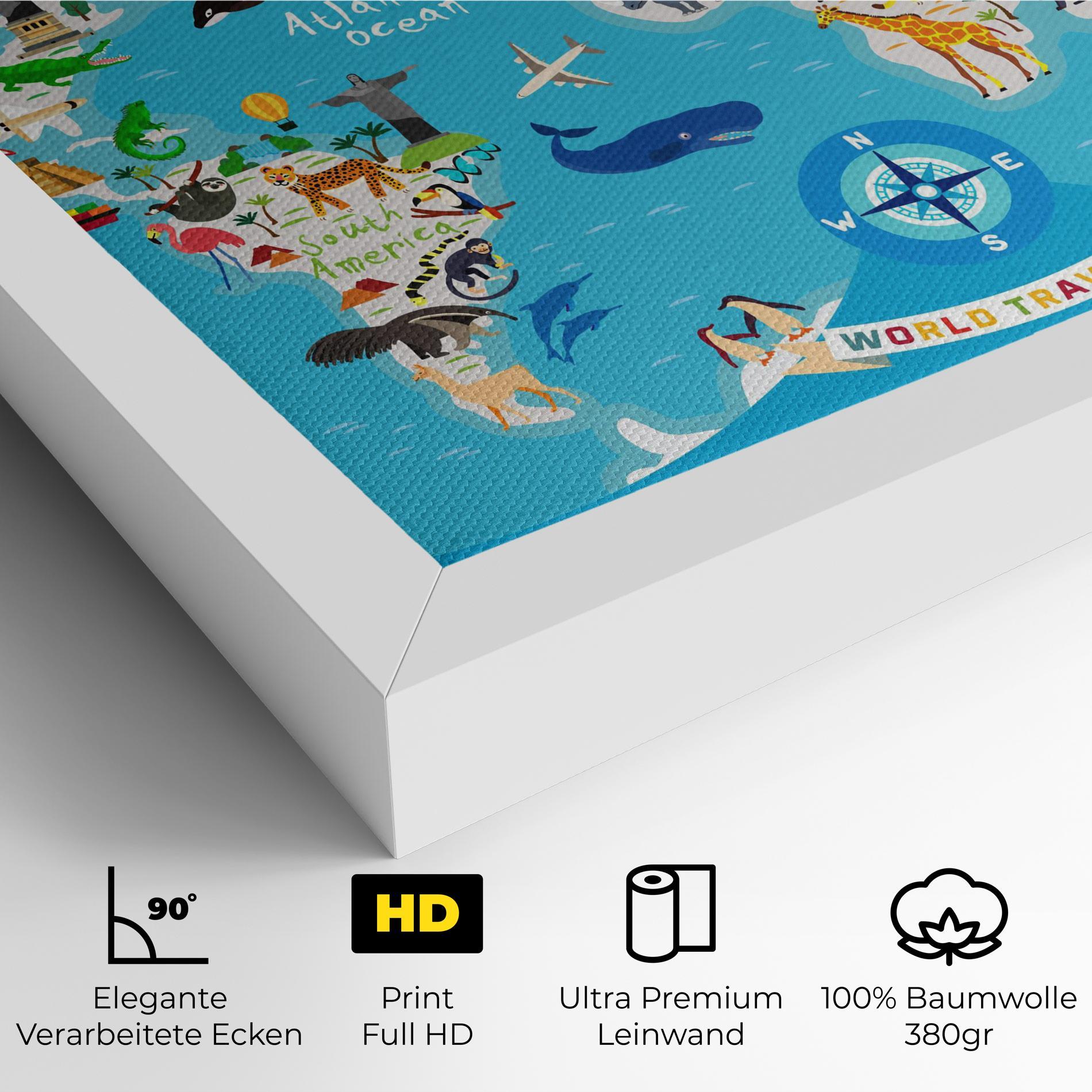 Leinwandbild Travel Map mockup 4