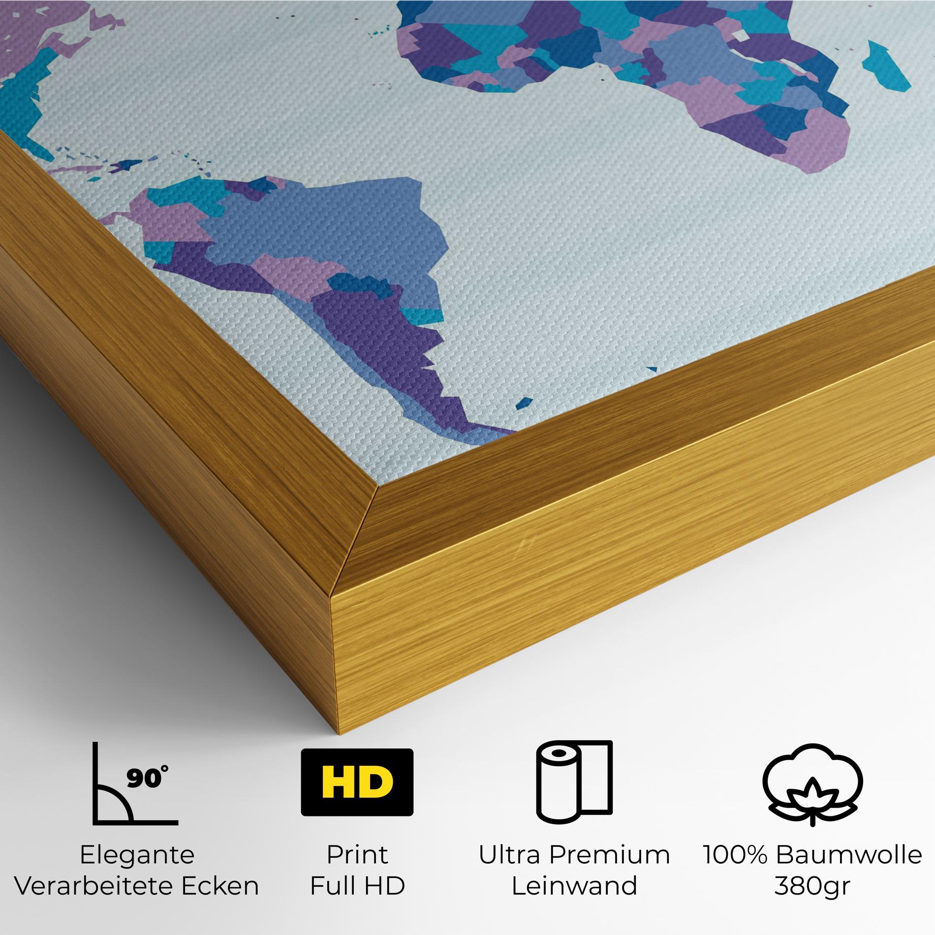 Leinwandbild Blue Purple Map mockup 4