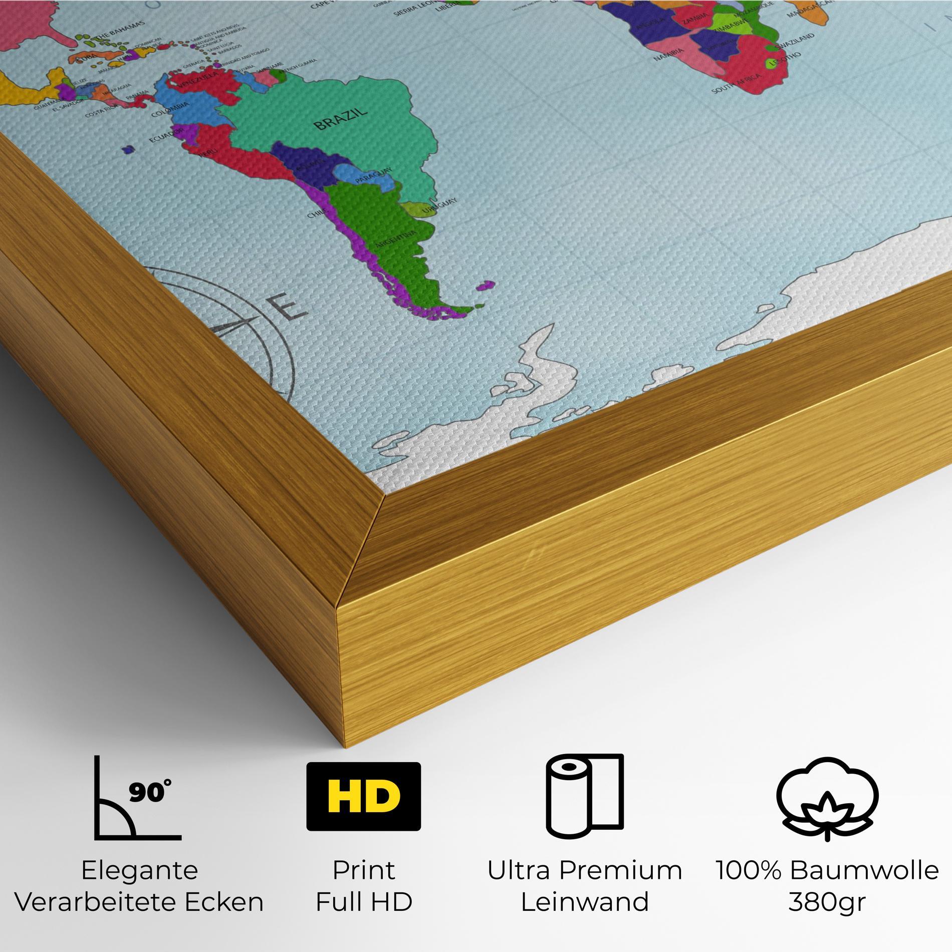 Leinwandbild Colorful Continents mockup 4