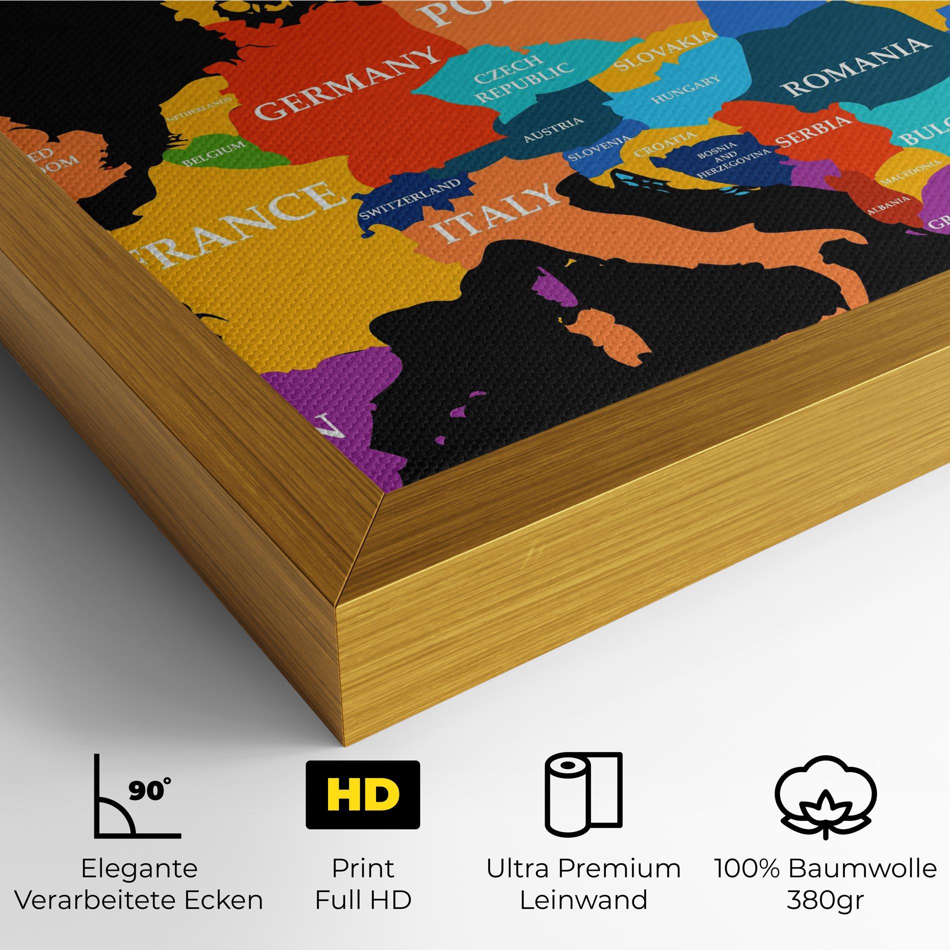 Leinwandbild Europe Map Art mockup 4