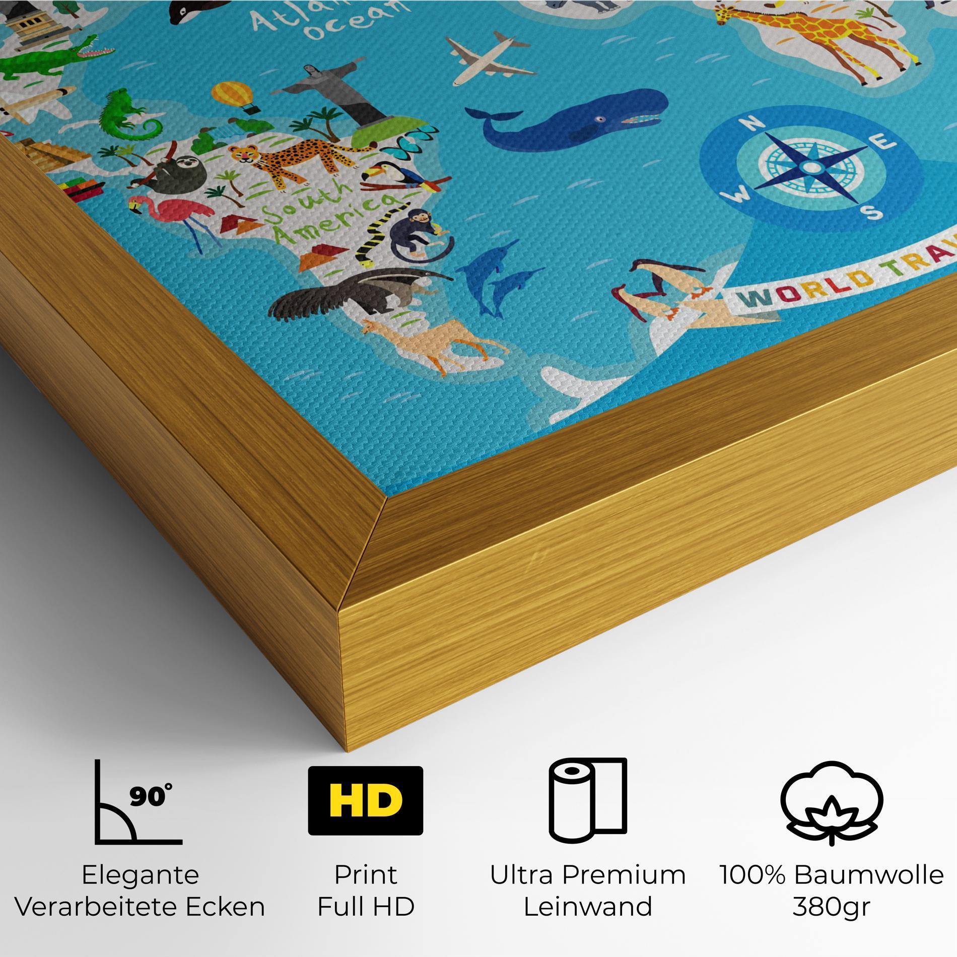 Leinwandbild Travel Map mockup 4