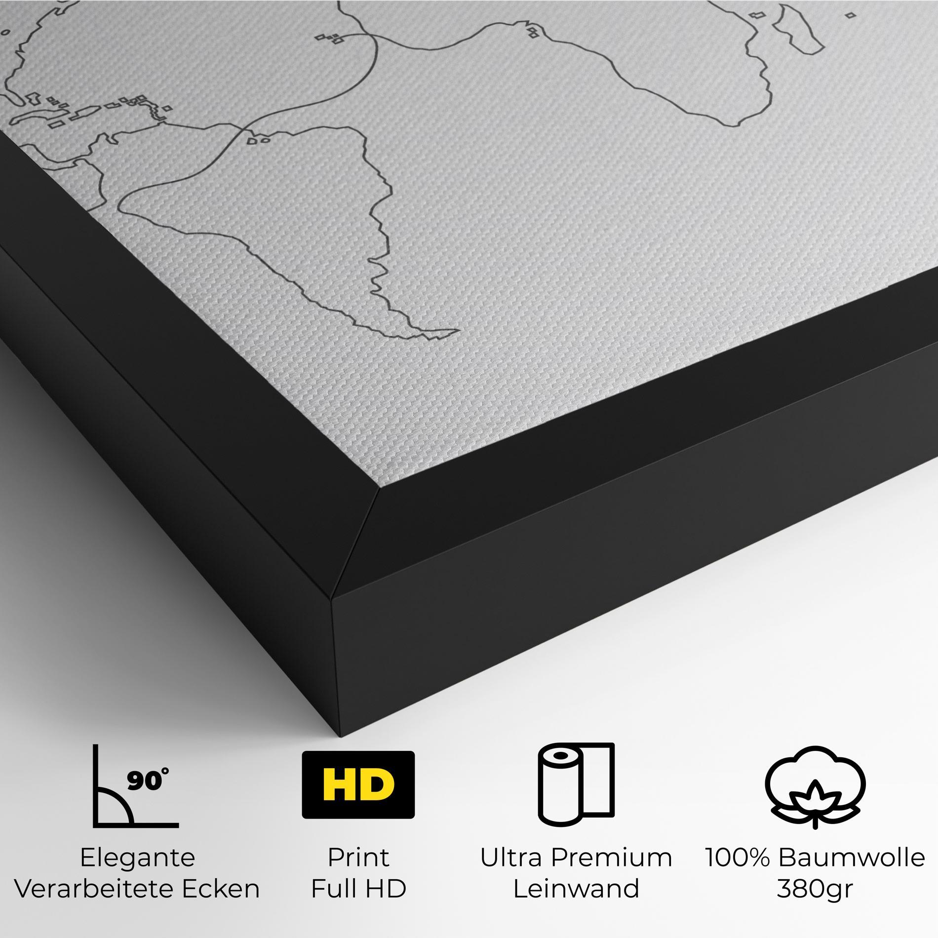 Leinwandbild Continuous Line Map mockup 4