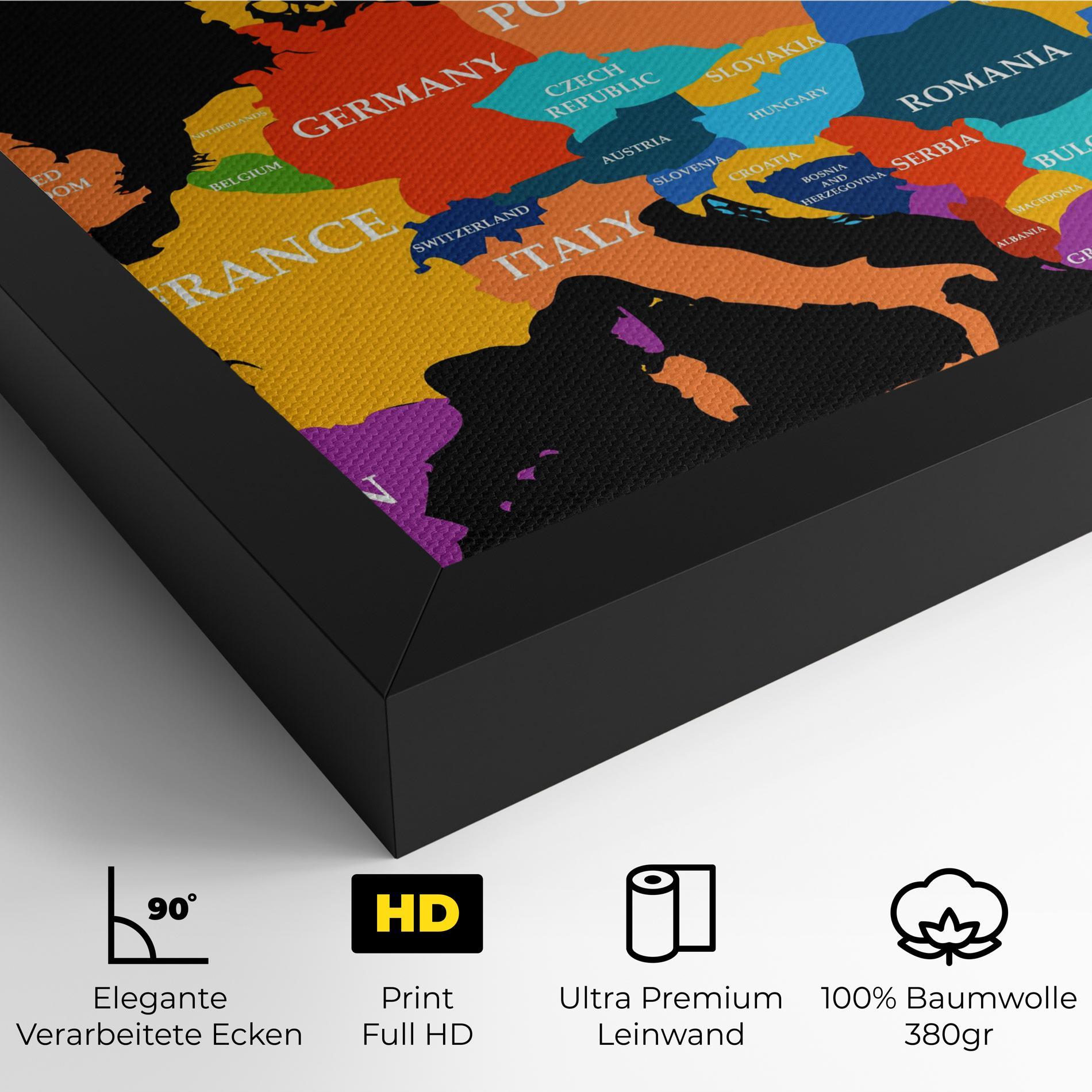 Leinwandbild Europe Map Art mockup 4