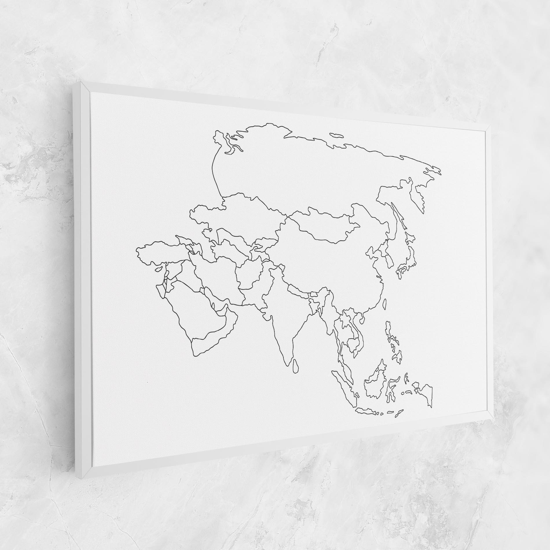 Leinwandbild Asia Map Line mockup 1