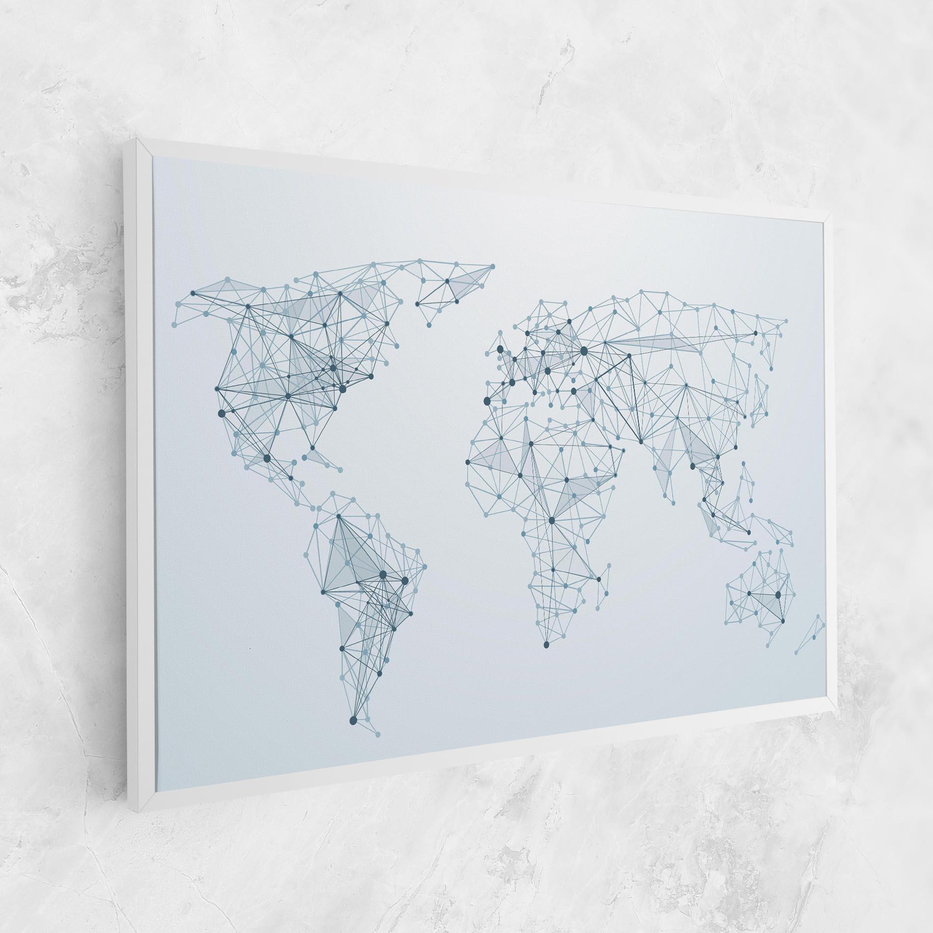 Leinwandbild Blue Line Map mockup 1