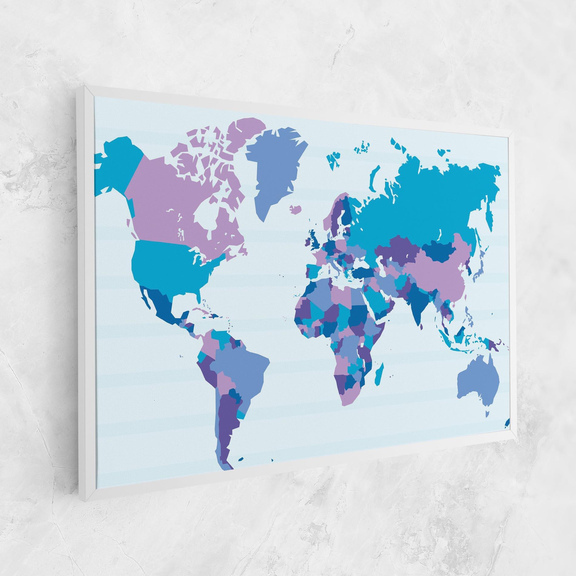 Leinwandbild Blue Purple Map mockup 1