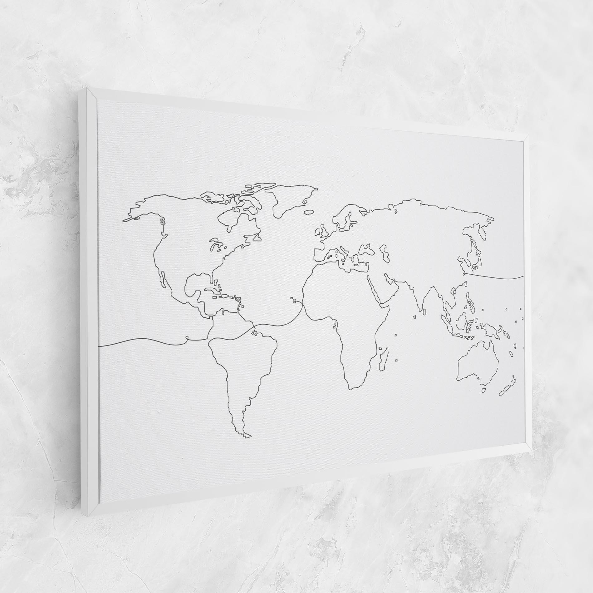 Leinwandbild Continuous Line Map mockup 1