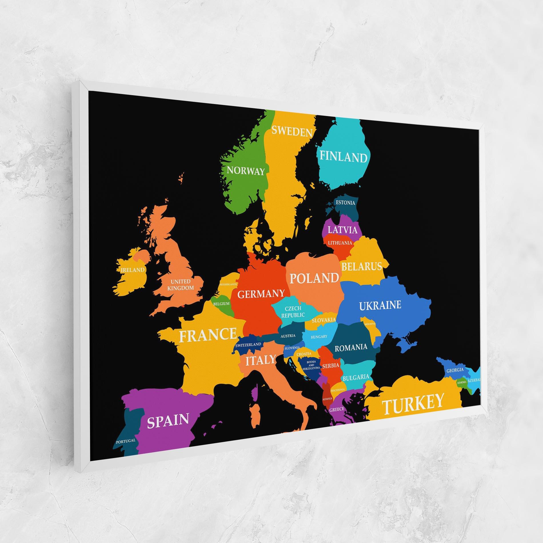 Leinwandbild Europe Map Art mockup 1