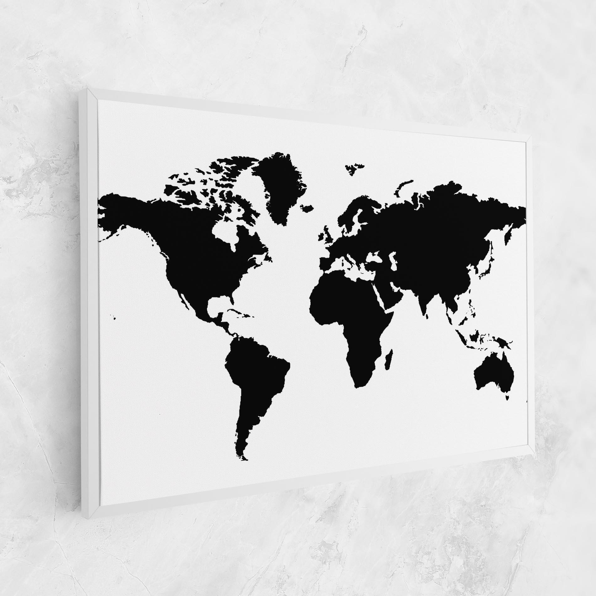 Leinwandbild Global Black Map mockup 1