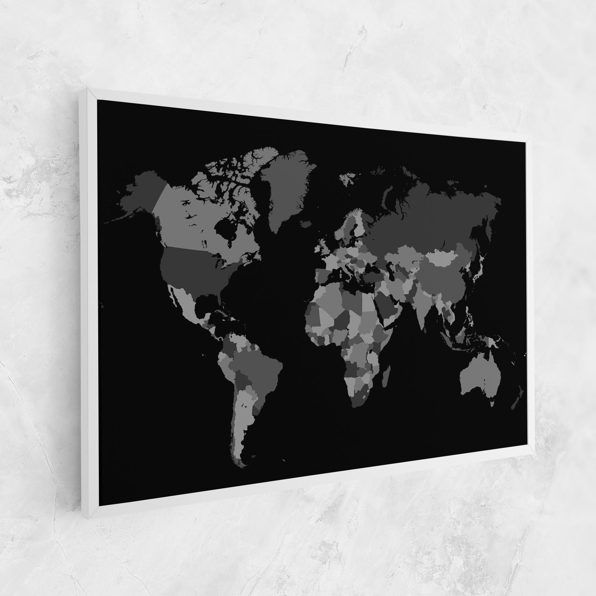 Leinwandbild Grey Map World mockup 1