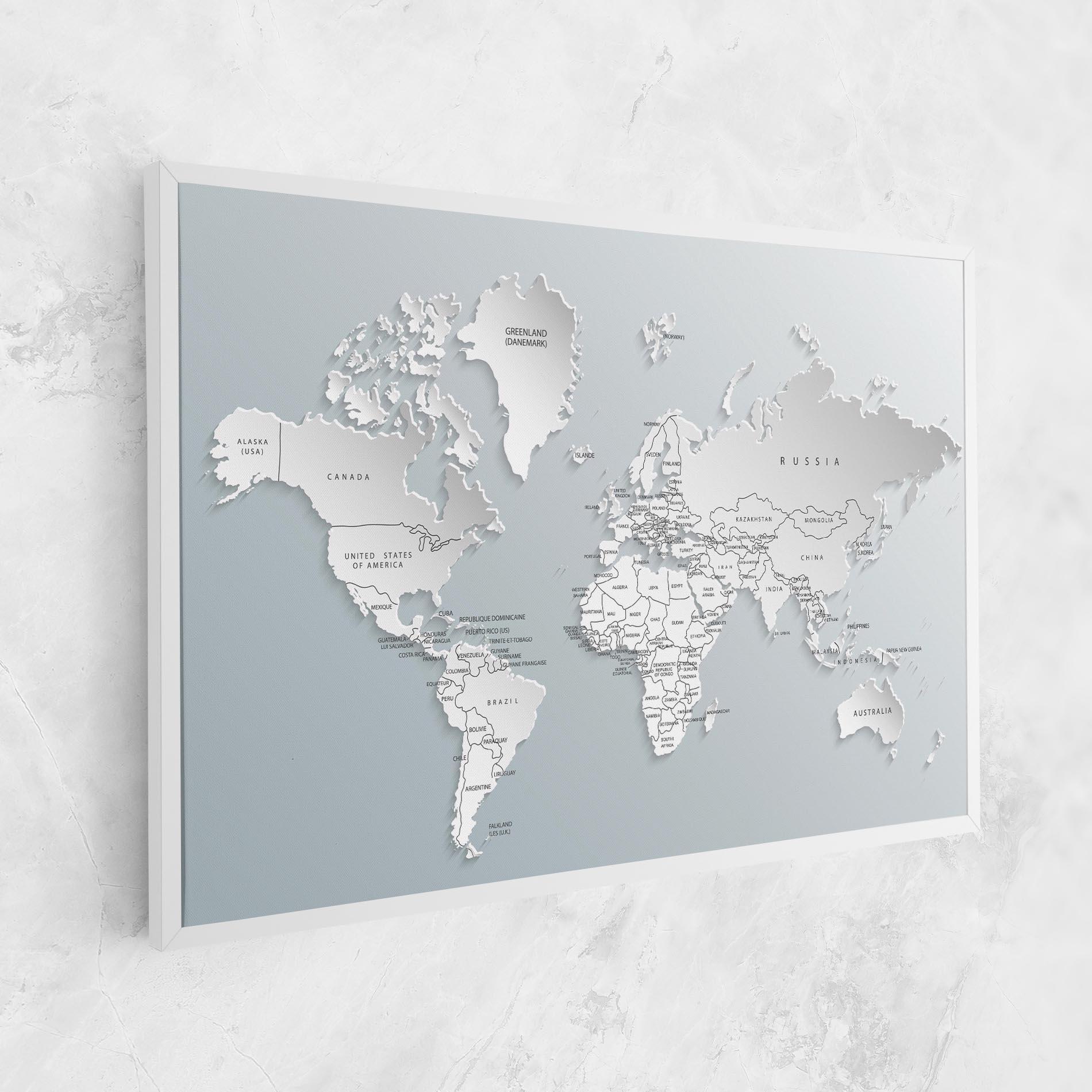 Leinwandbild Grey White Map mockup 1