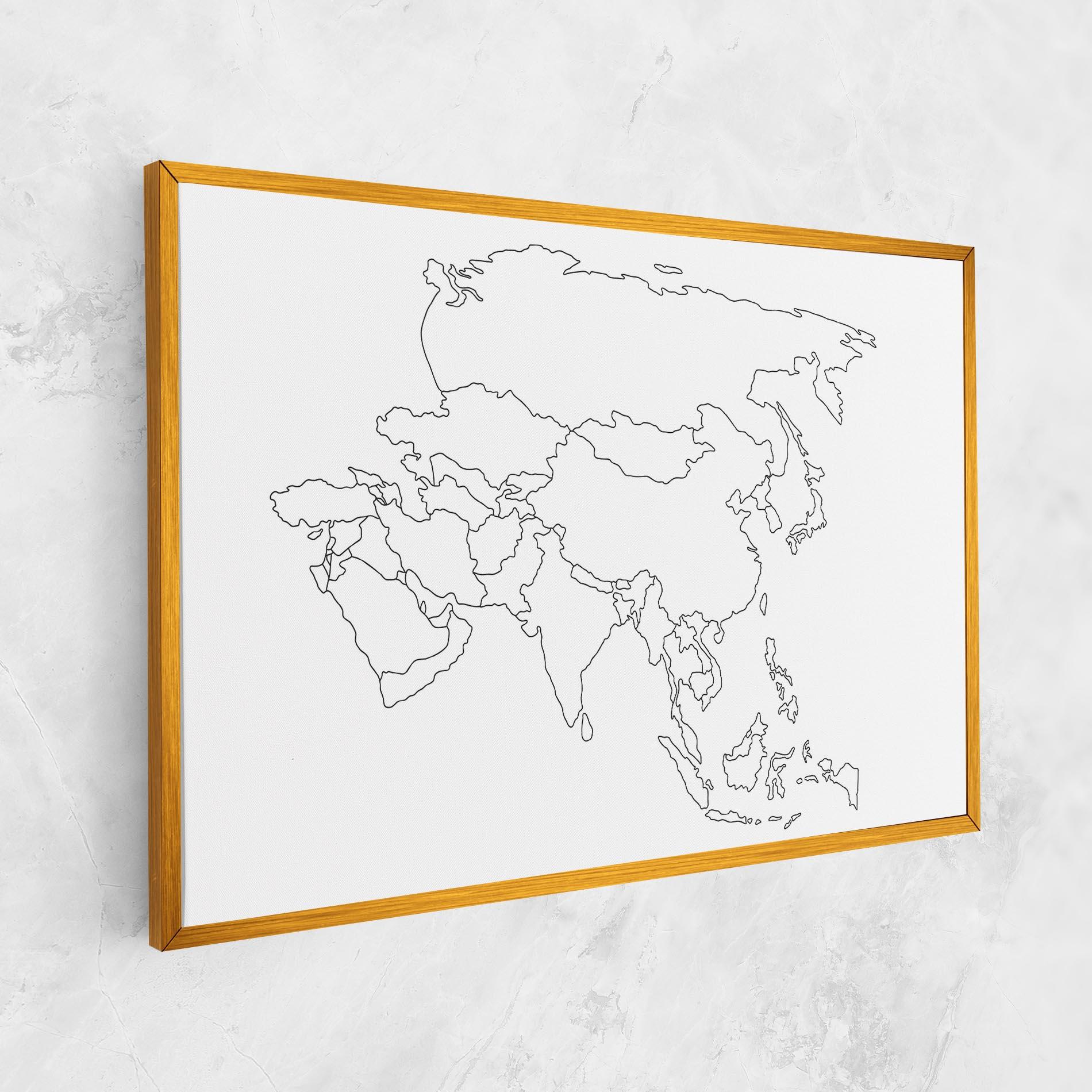 Leinwandbild Asia Map Line mockup 1