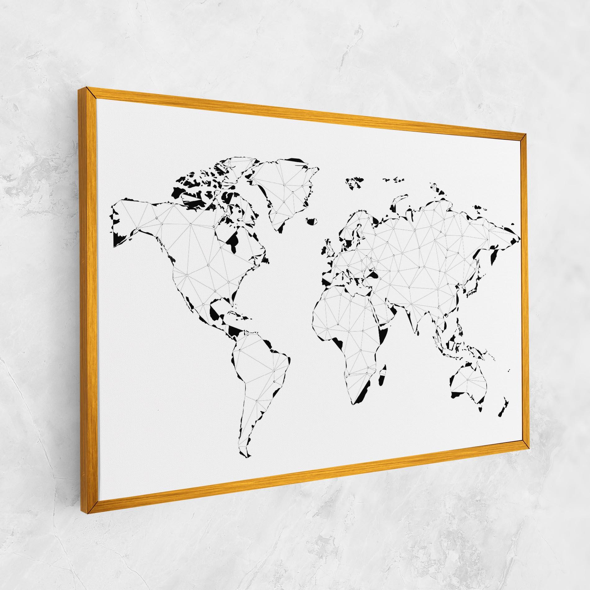 Leinwandbild Black Line Map mockup 1