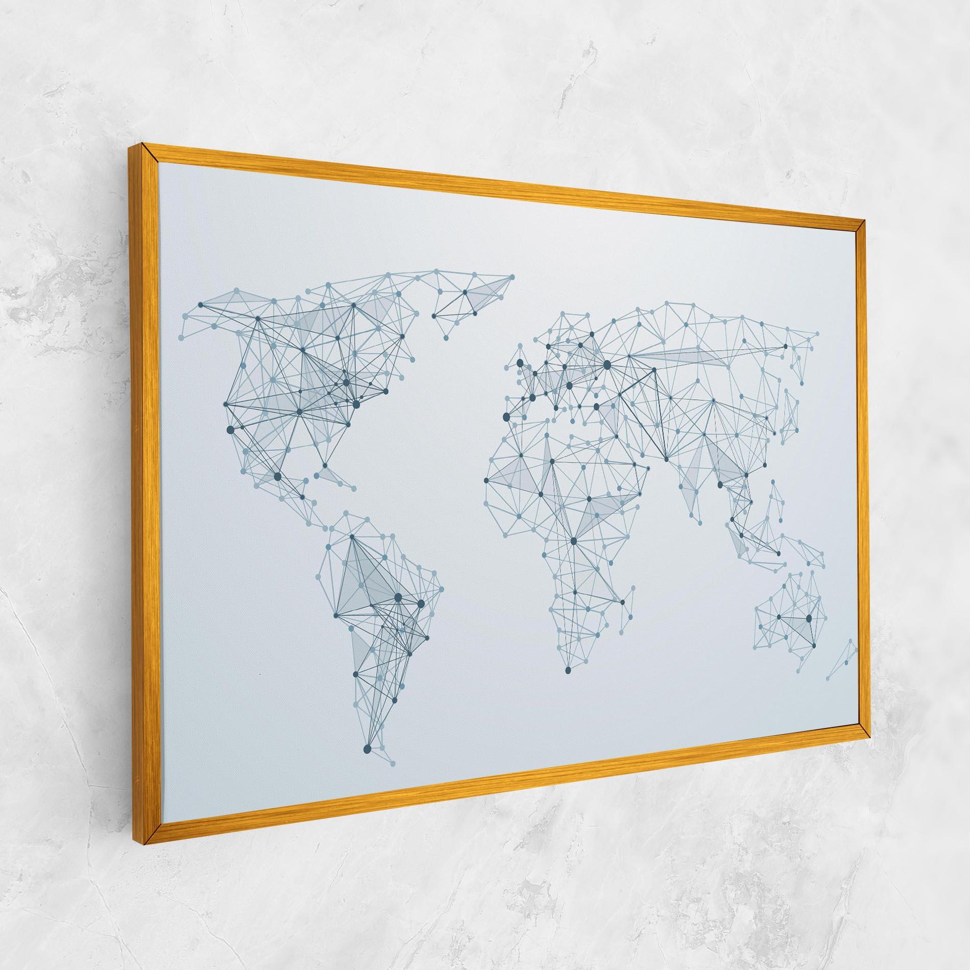 Leinwandbild Blue Line Map mockup 1