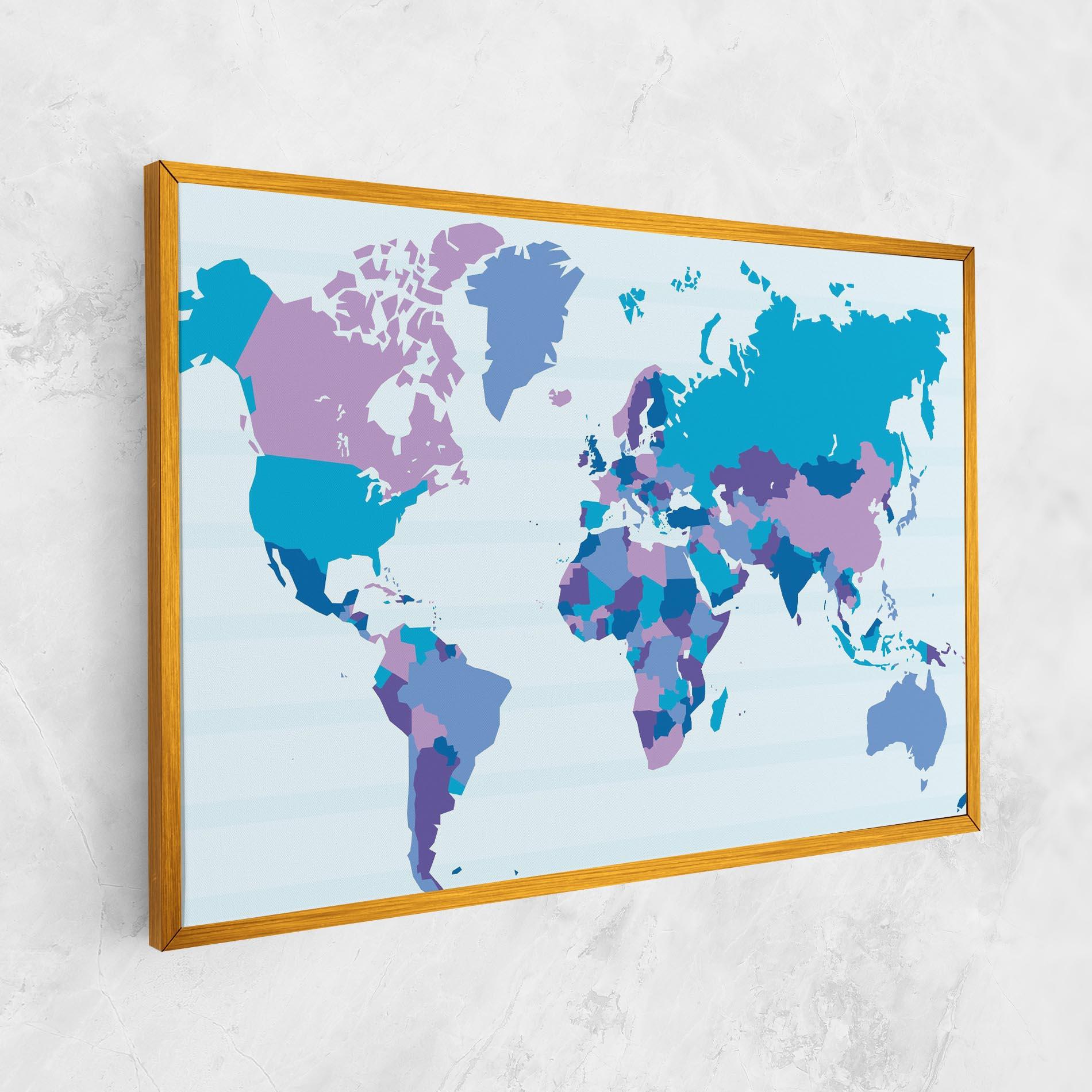 Leinwandbild Blue Purple Map mockup 1