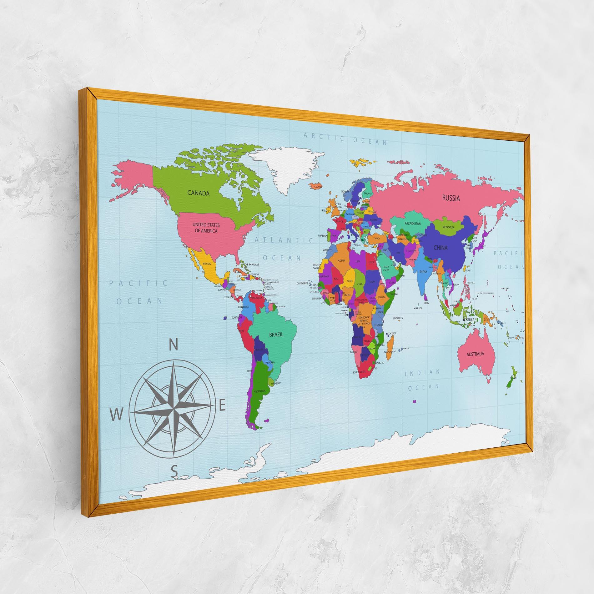Leinwandbild Colorful Continents mockup 1