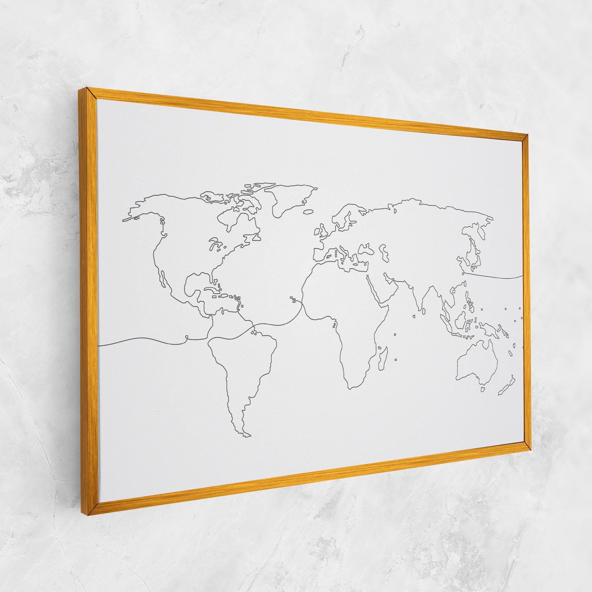 Leinwandbild Continuous Line Map mockup 1