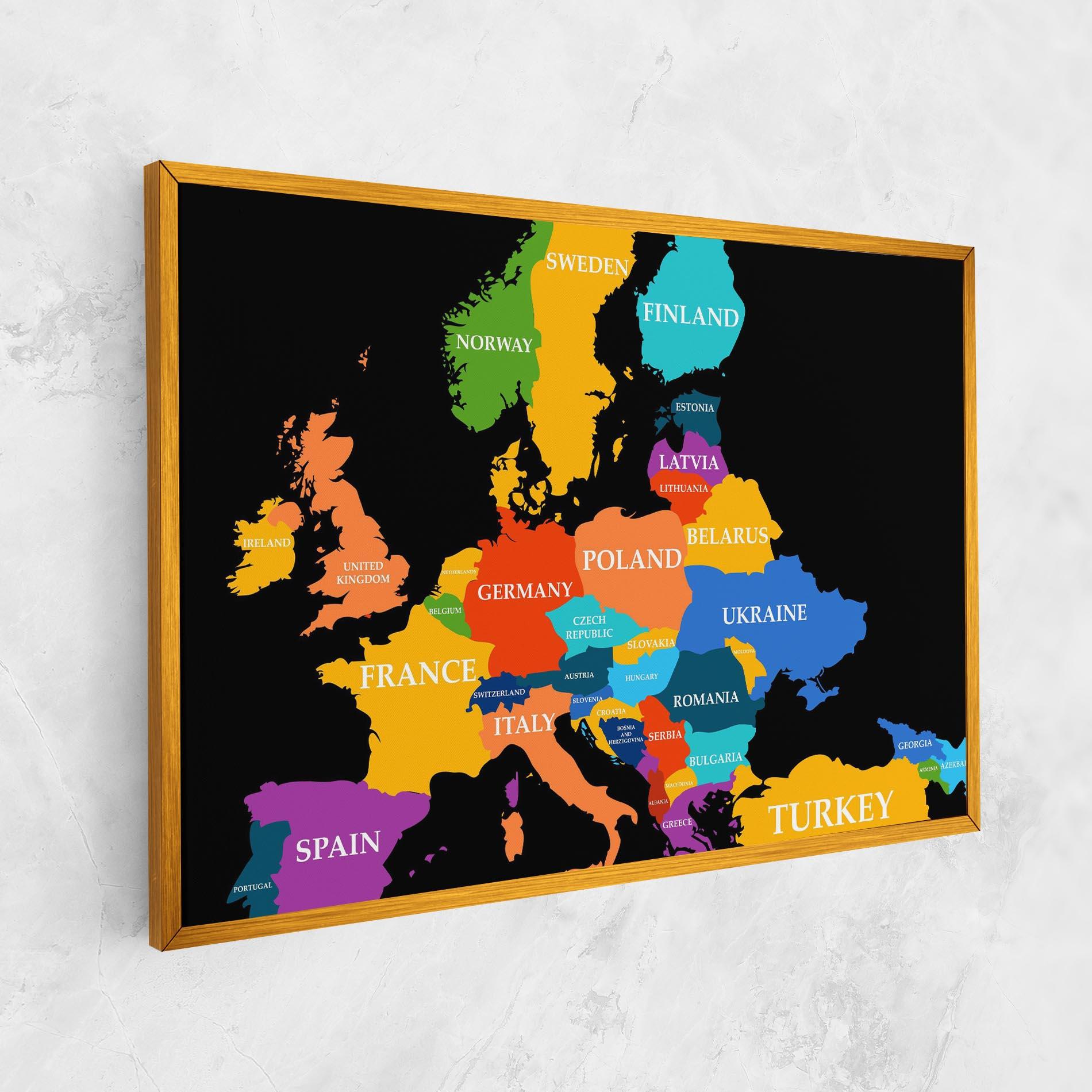 Leinwandbild Europe Map Art mockup 1