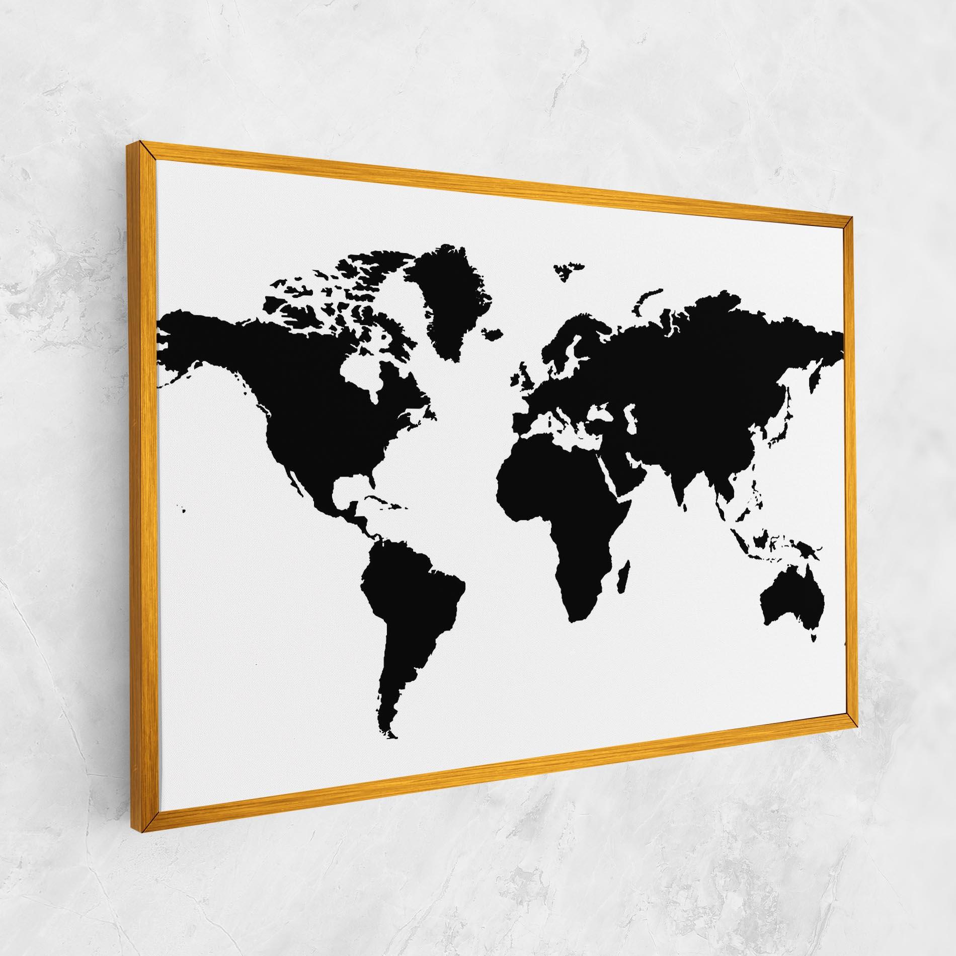 Leinwandbild Global Black Map mockup 1