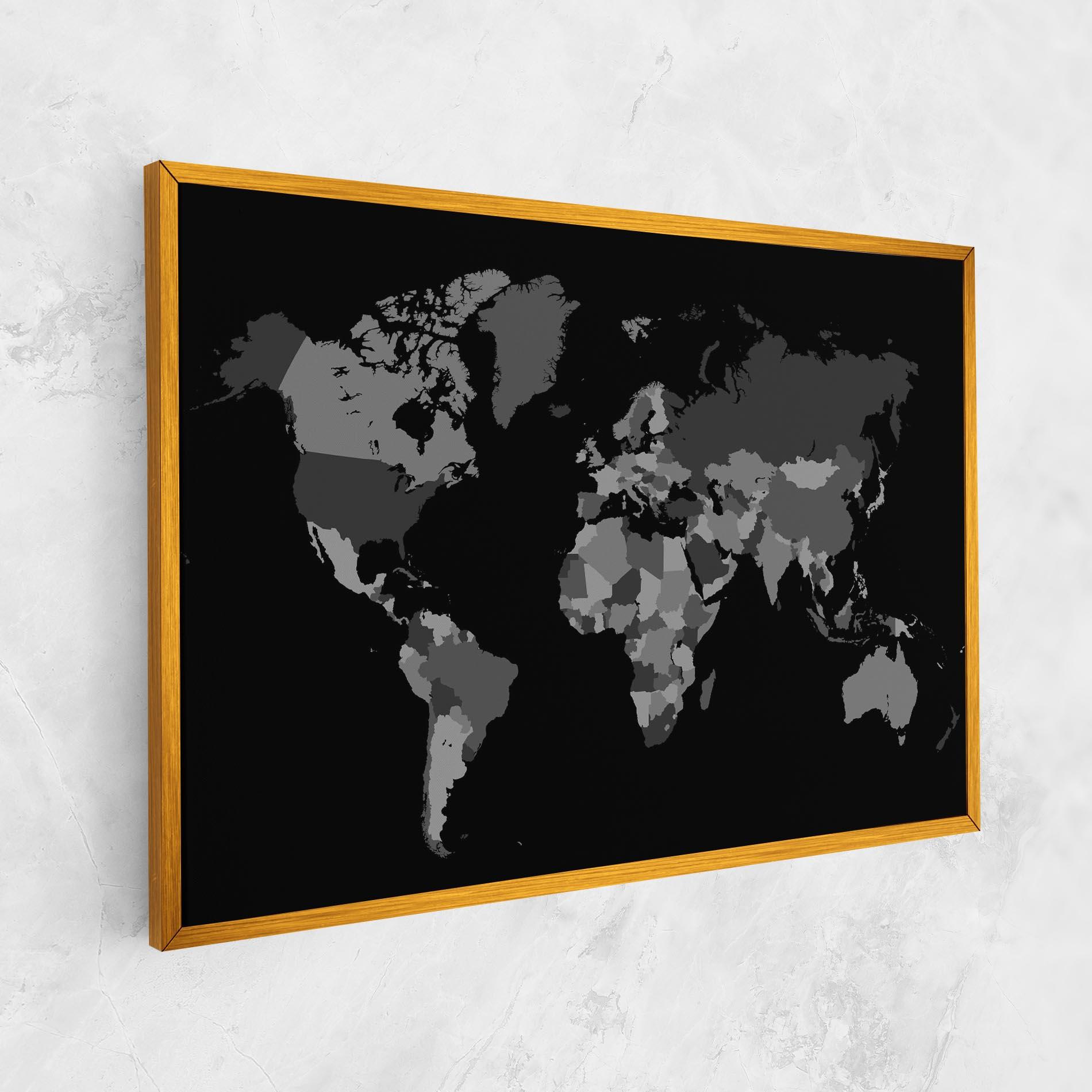 Leinwandbild Grey Map World mockup 1