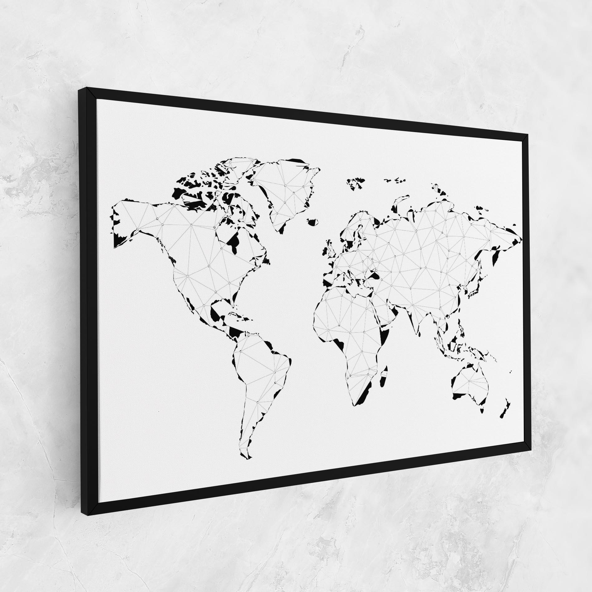 Leinwandbild Black Line Map mockup 1