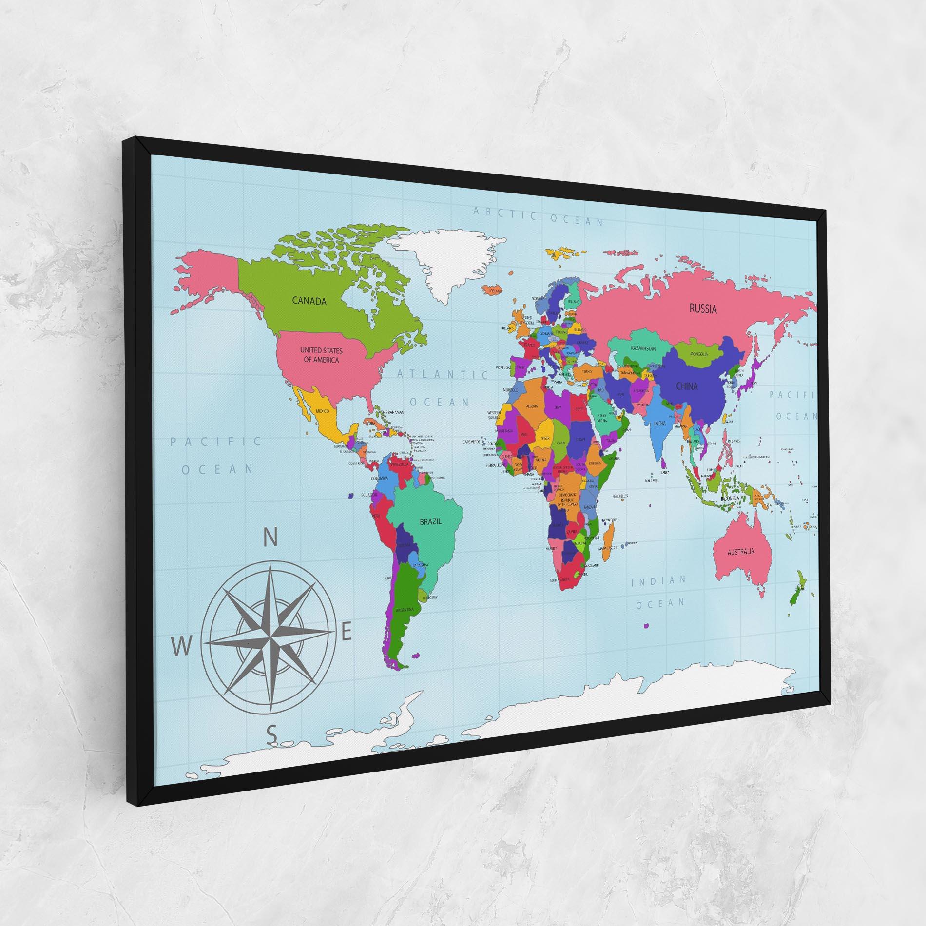Leinwandbild Colorful Continents mockup 1