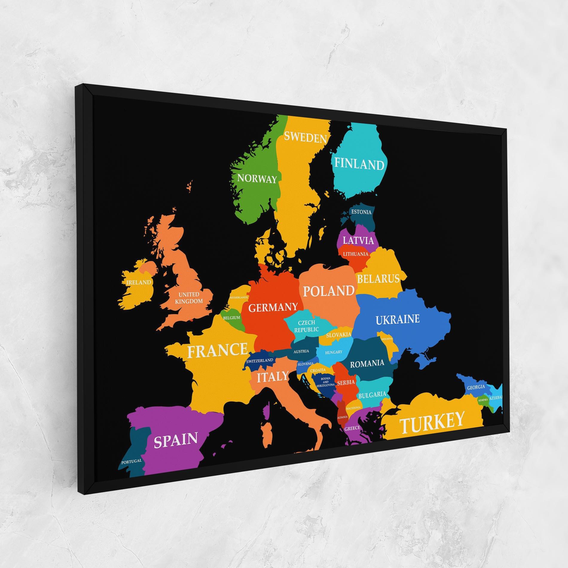 Leinwandbild Europe Map Art mockup 1