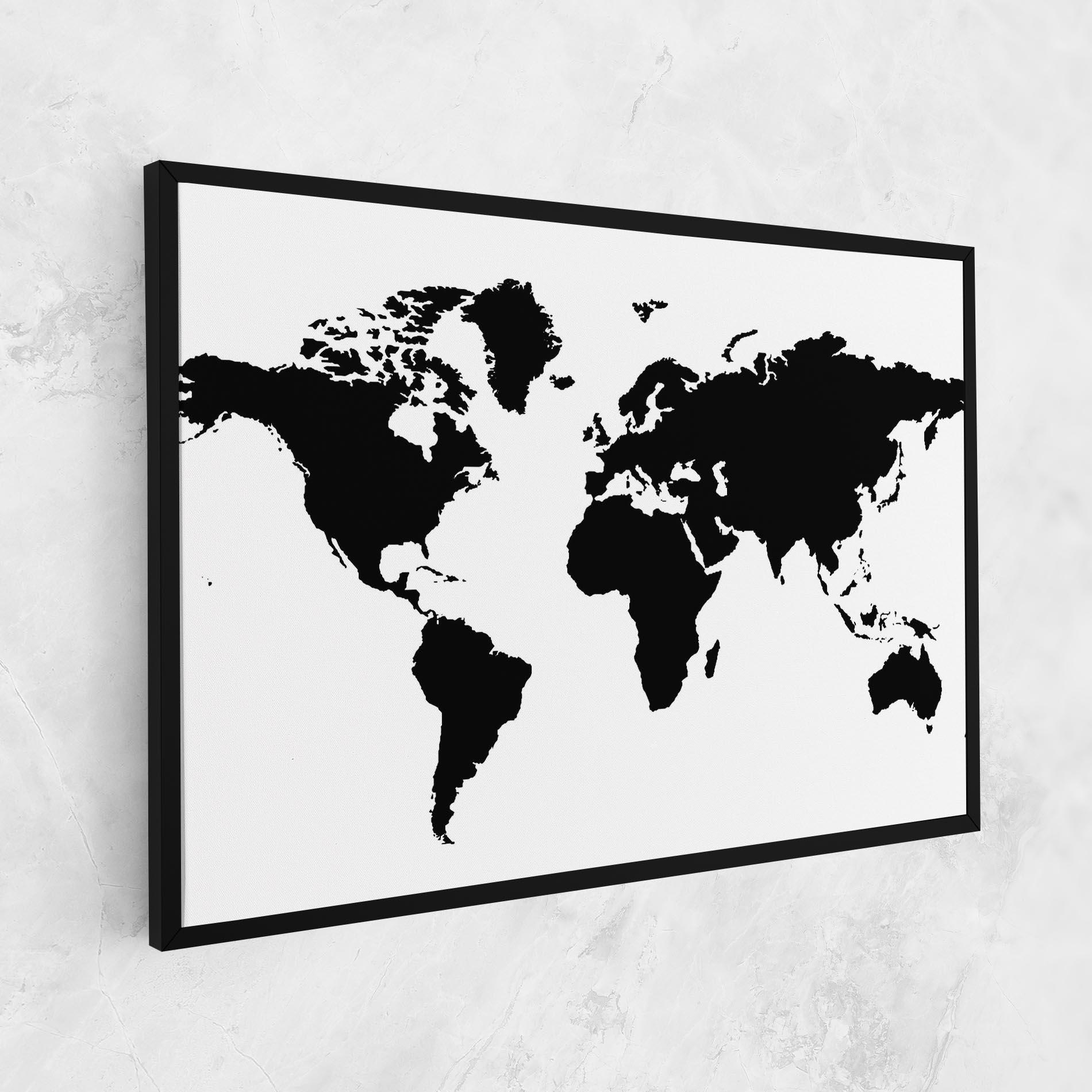 Leinwandbild Global Black Map mockup 1