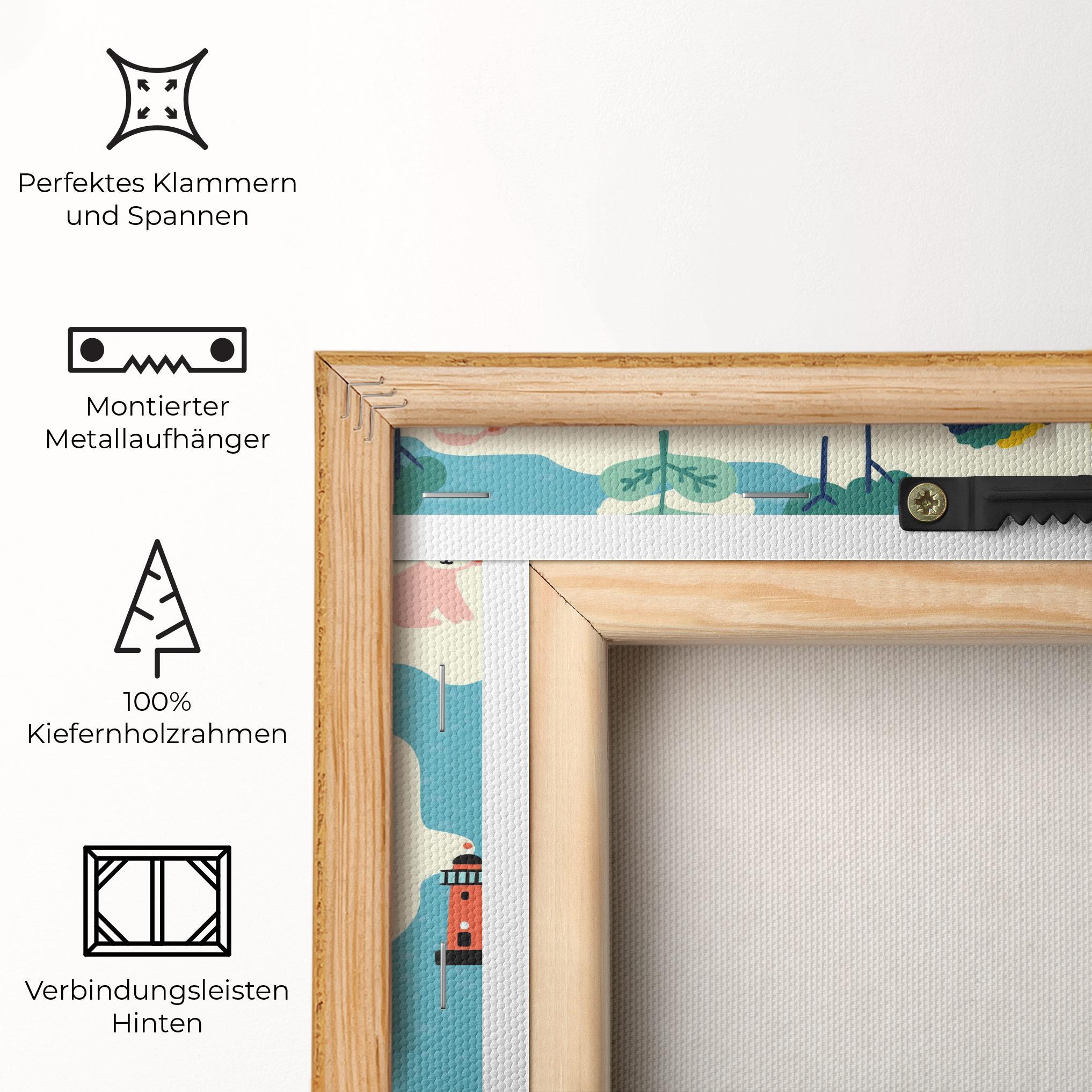 Leinwandbild Asia Cute Map mockup 5