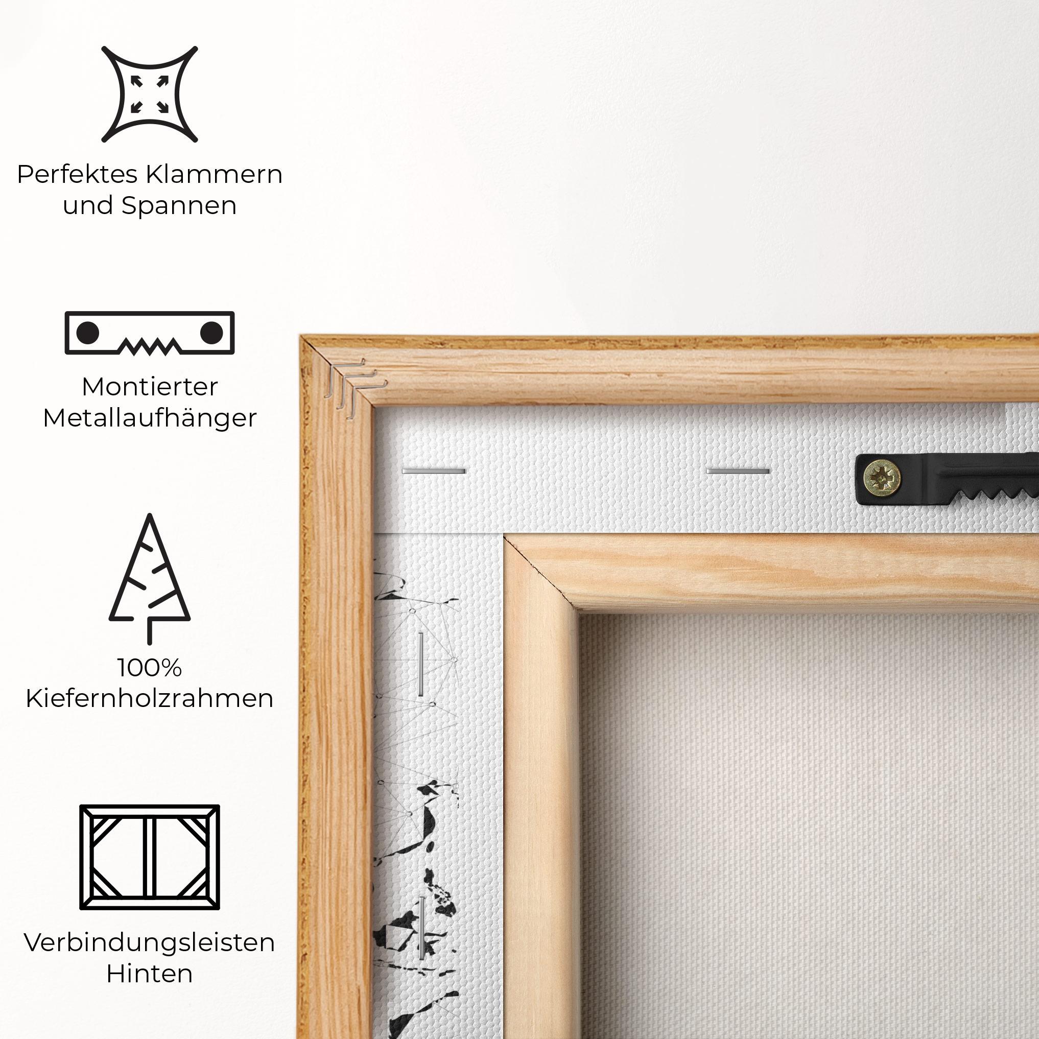 Leinwandbild Black Line Map mockup 5