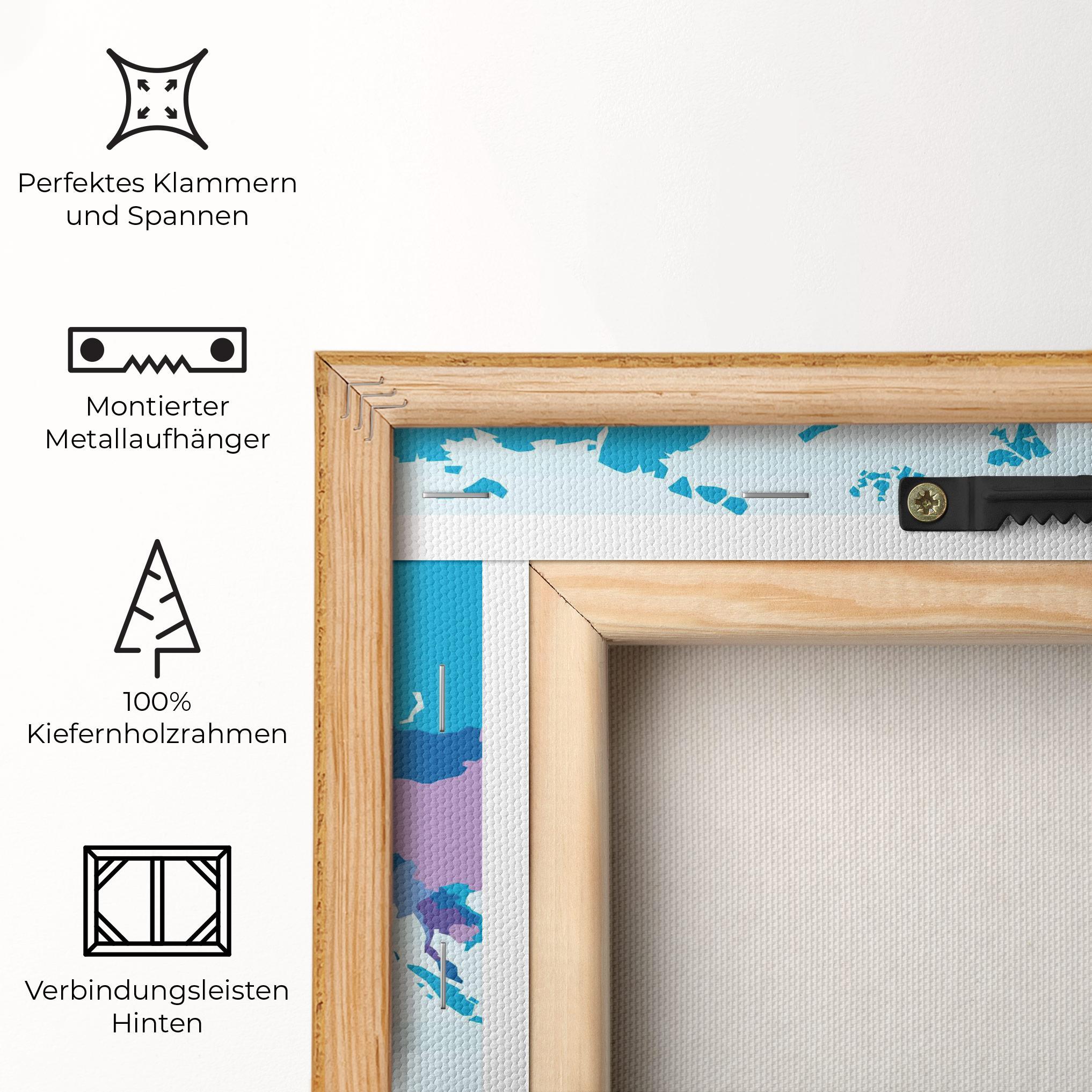 Leinwandbild Blue Purple Map mockup 5