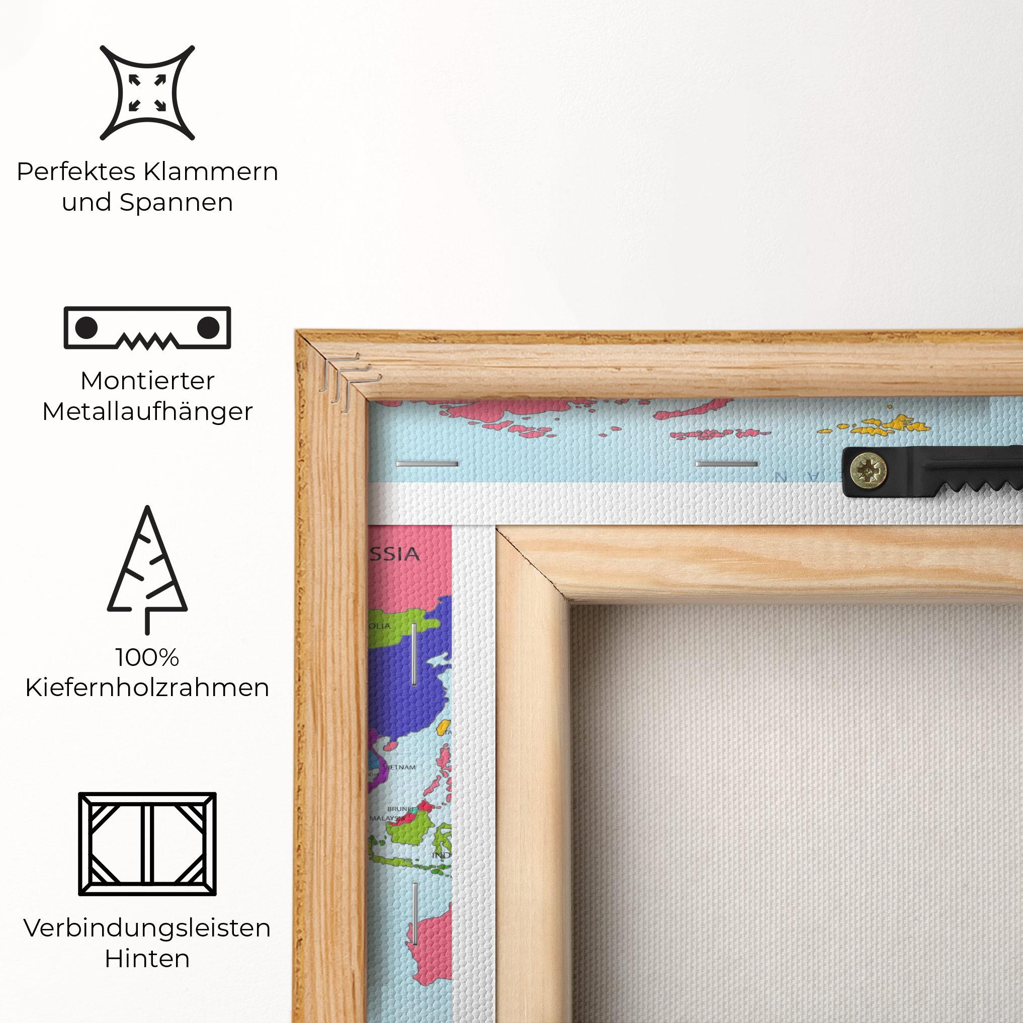 Leinwandbild Colorful Continents mockup 5