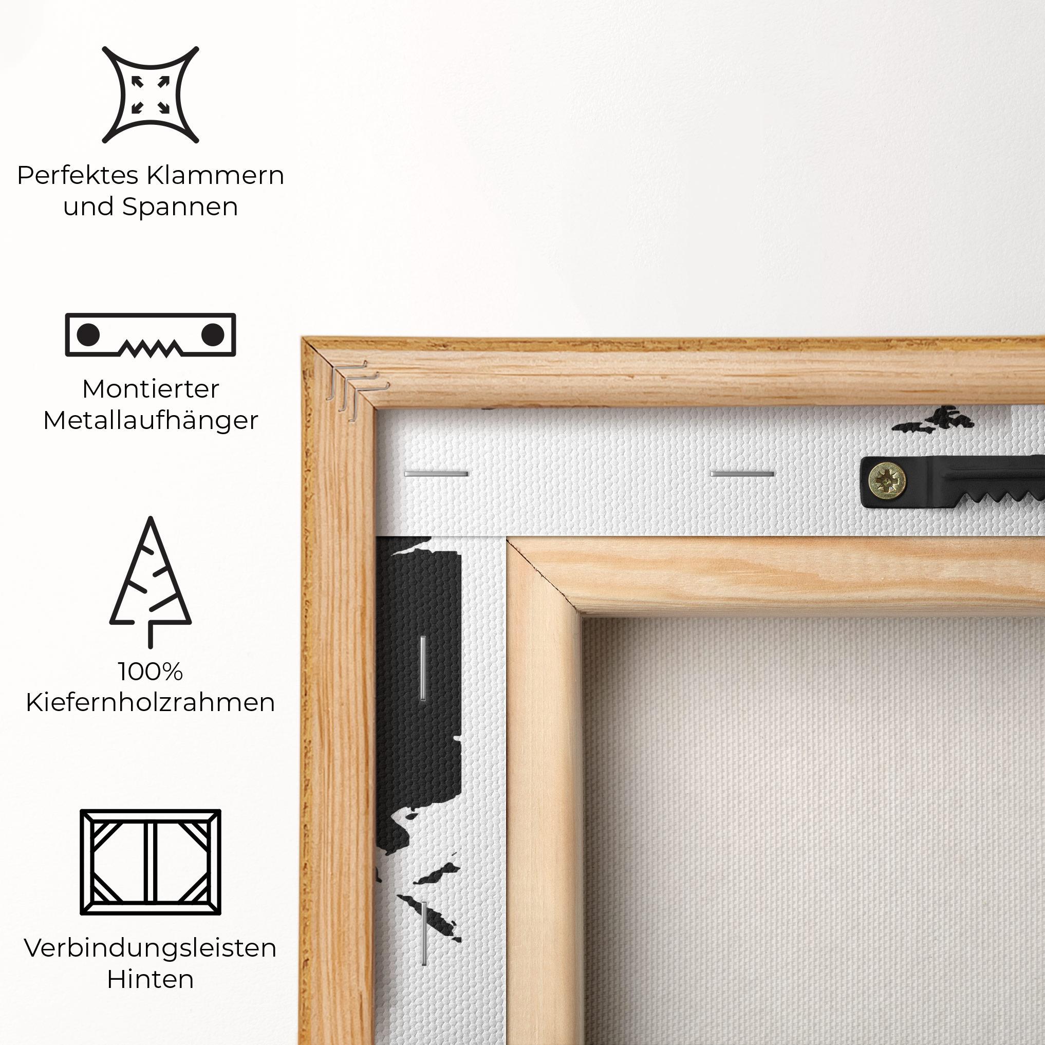 Leinwandbild Global Black Map mockup 5