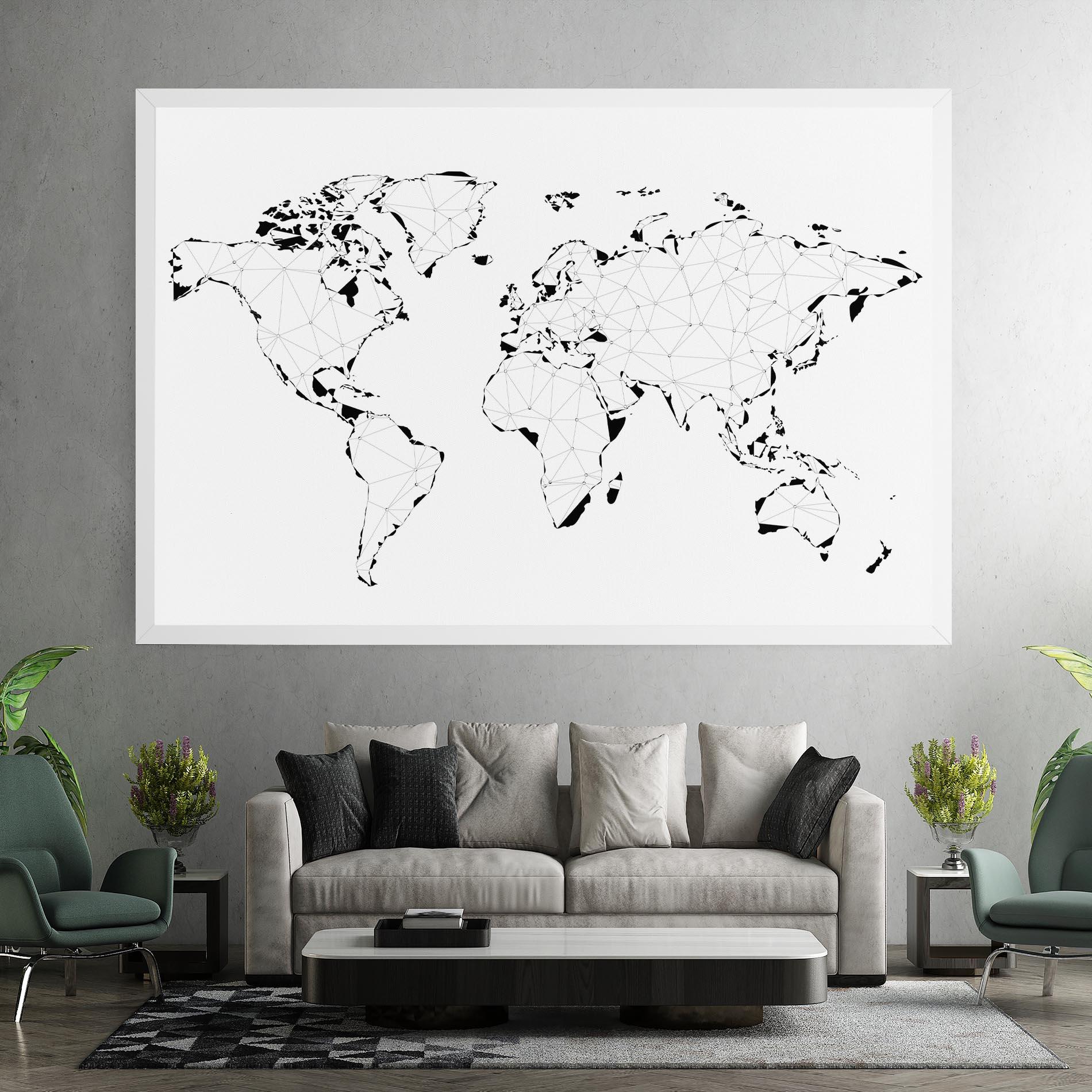 Leinwandbild Black Line Map mockup 7
