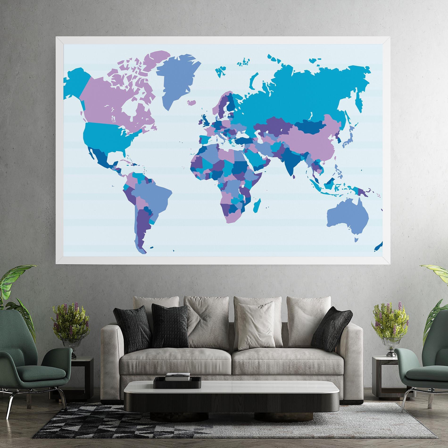 Leinwandbild Blue Purple Map mockup 7