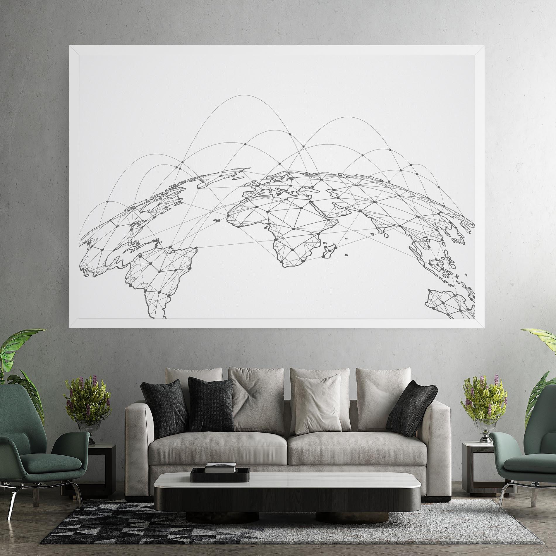 Leinwandbild Global Network mockup 7